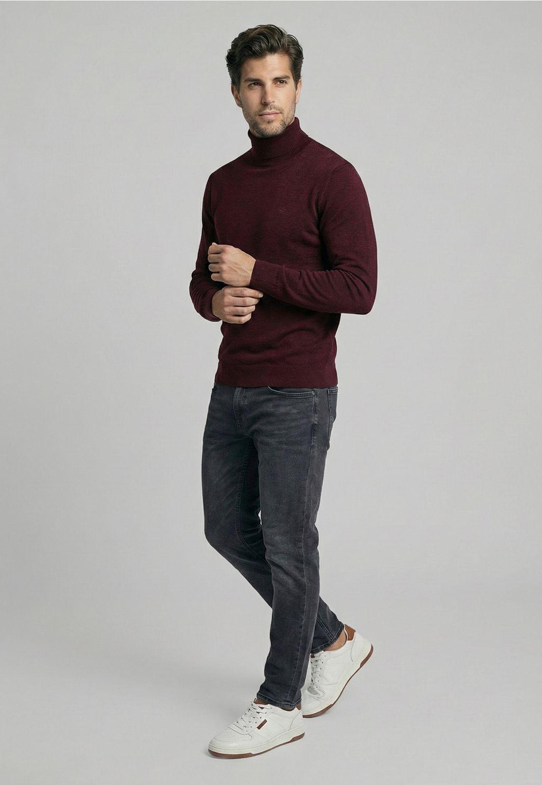 Sweater Turtle Neck Plum Melange-4