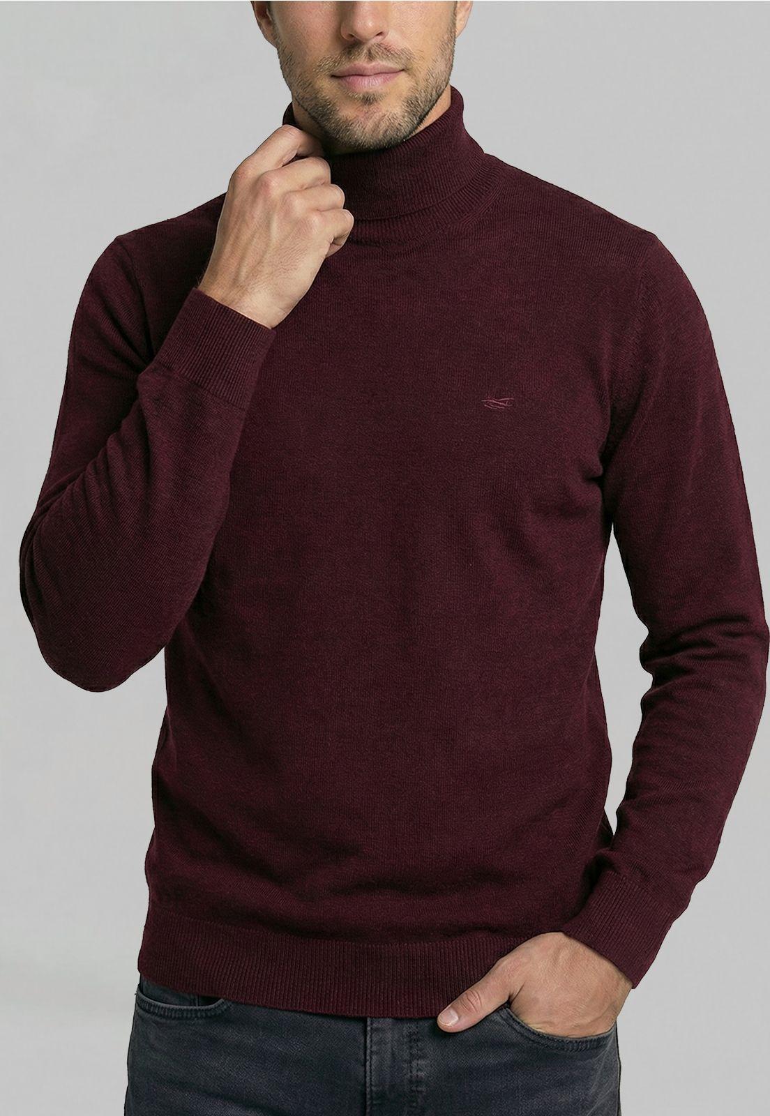 Sweater Turtle Neck Plum Melange-2