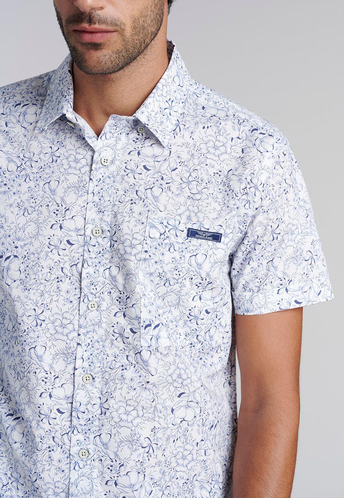 Camisa Estampada Hawai Fj Blue-2