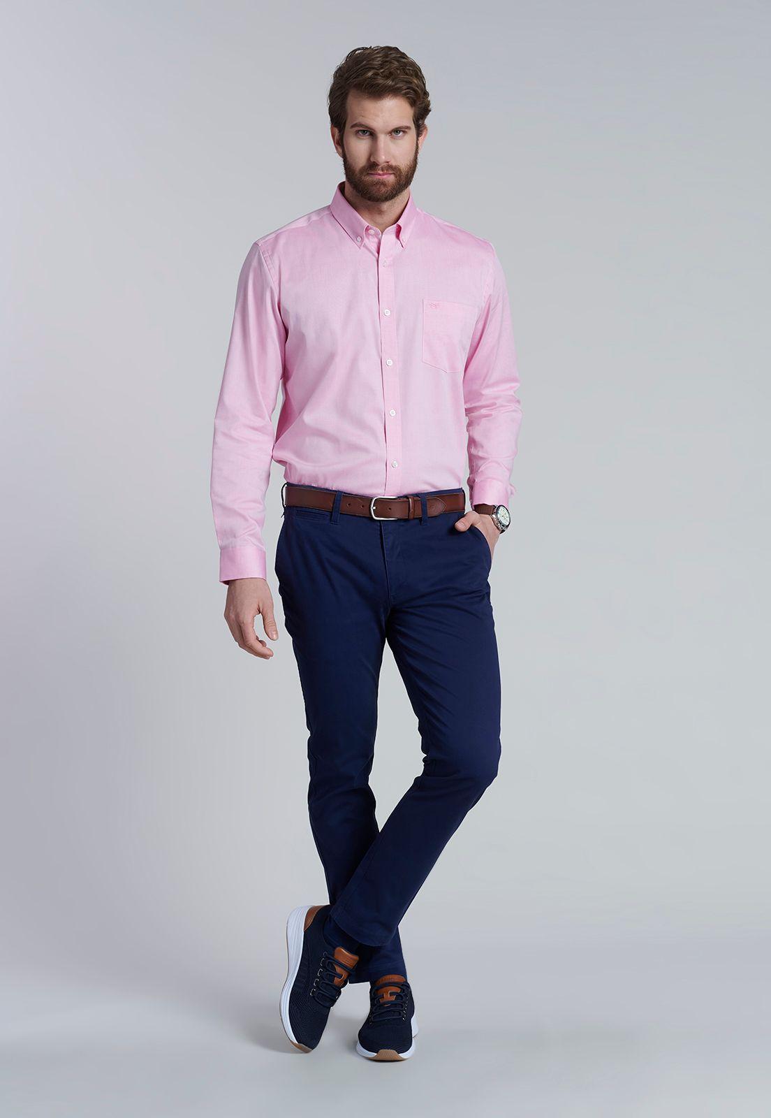 Camisa Smart Casual Oxford Fucsia-1