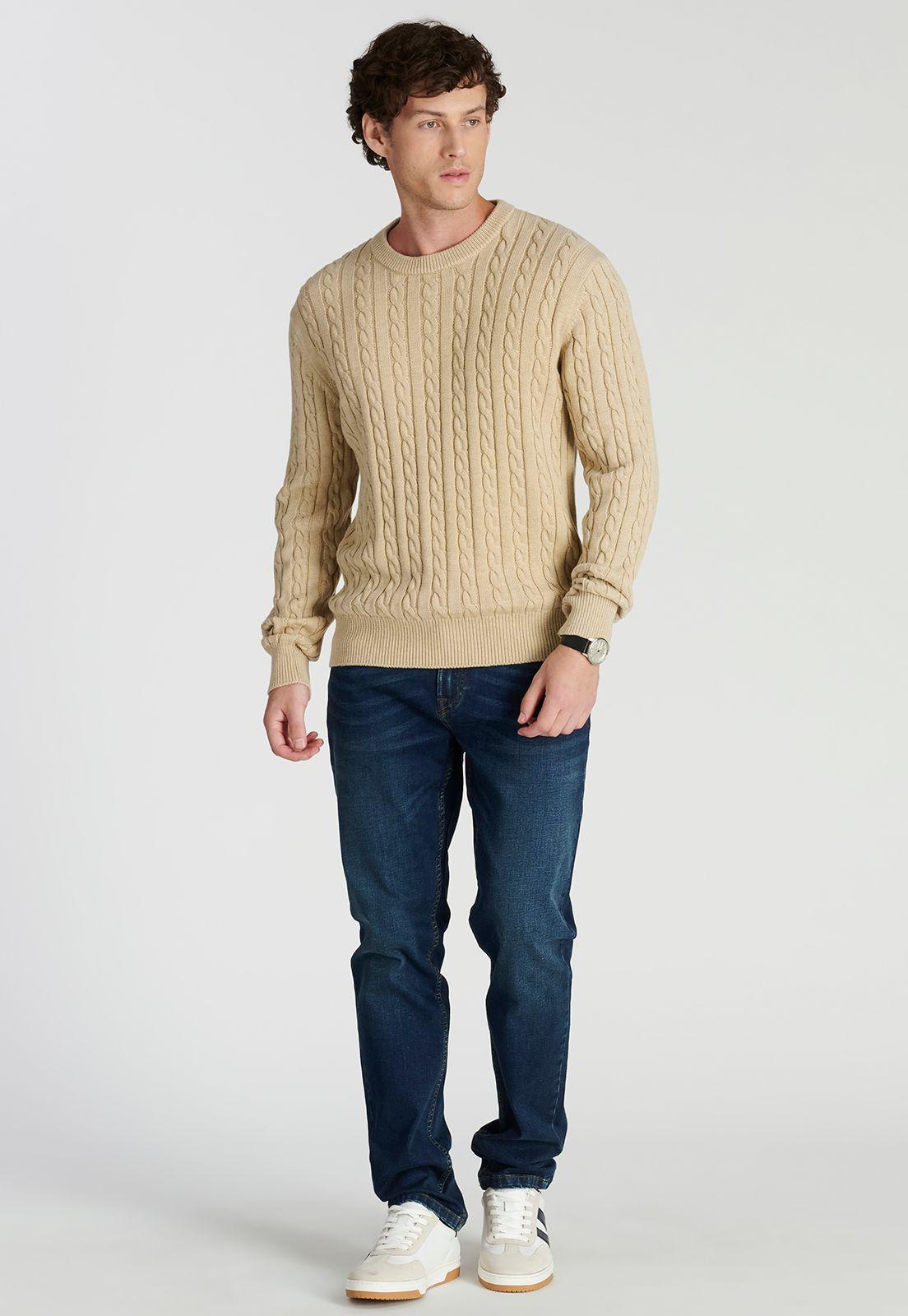 Sweater Malaga Heritage Sand Melange-1