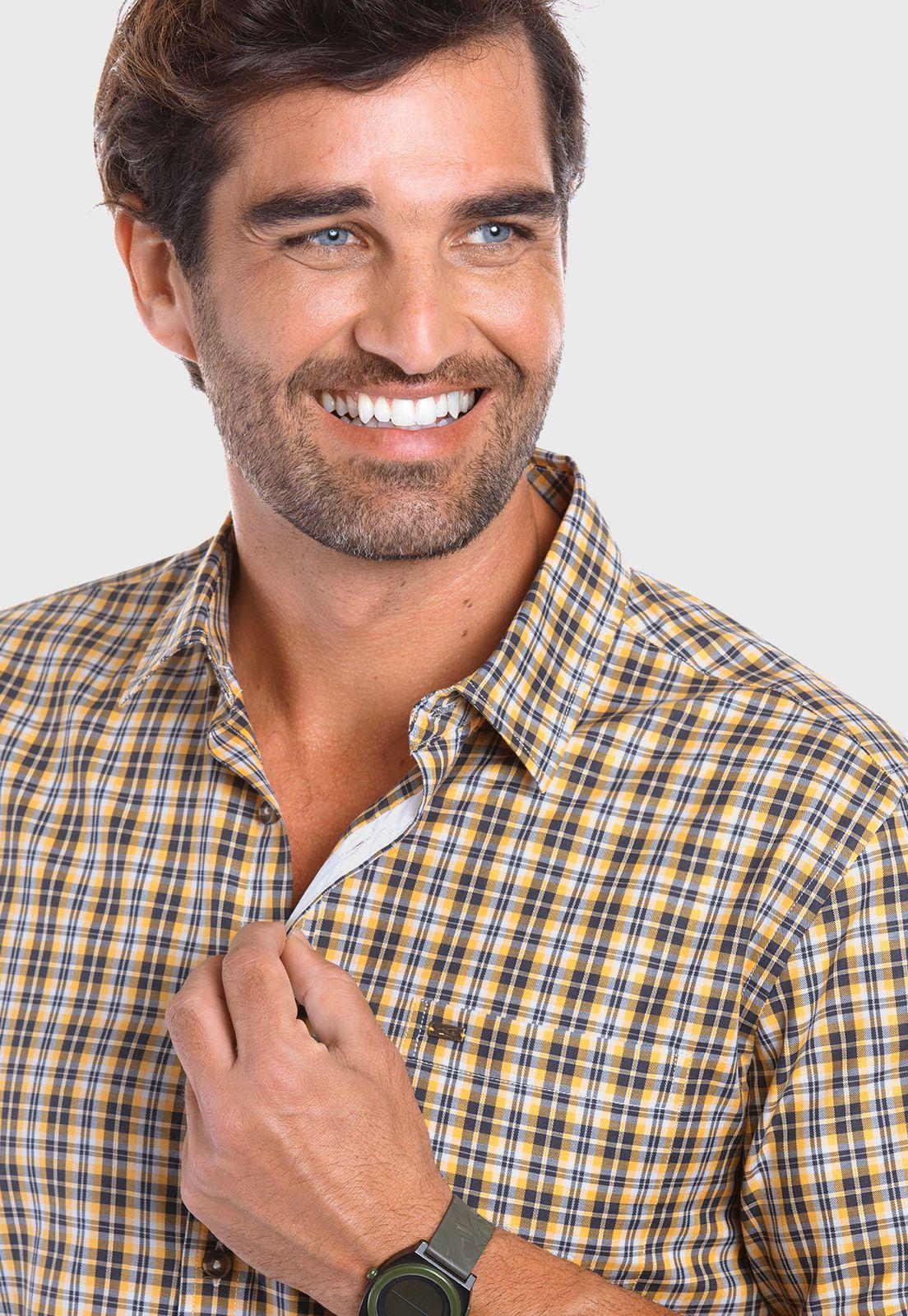 Camisa Checkered Portland F Mustard-3