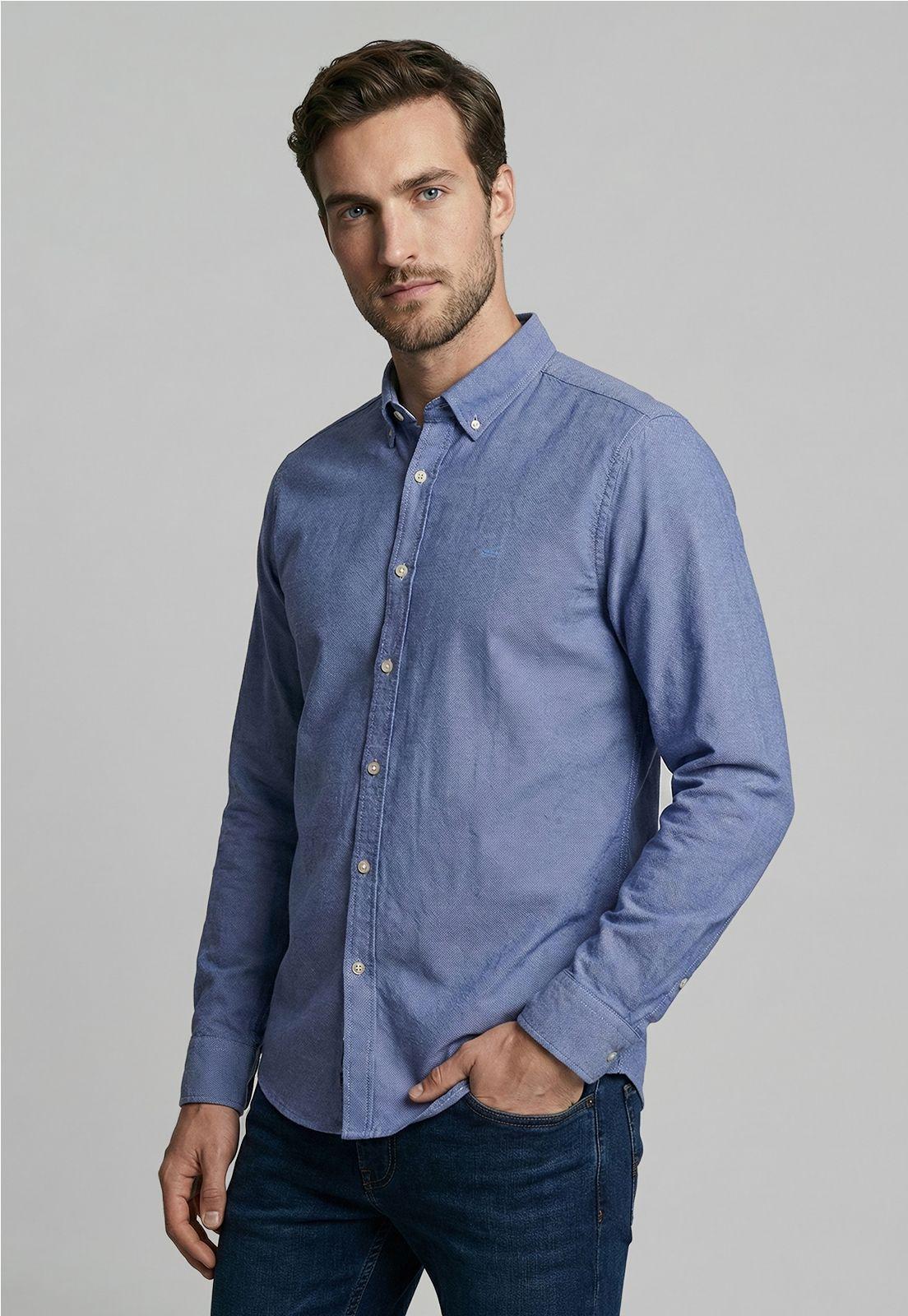 Camisa Sport Oxford Navy-0