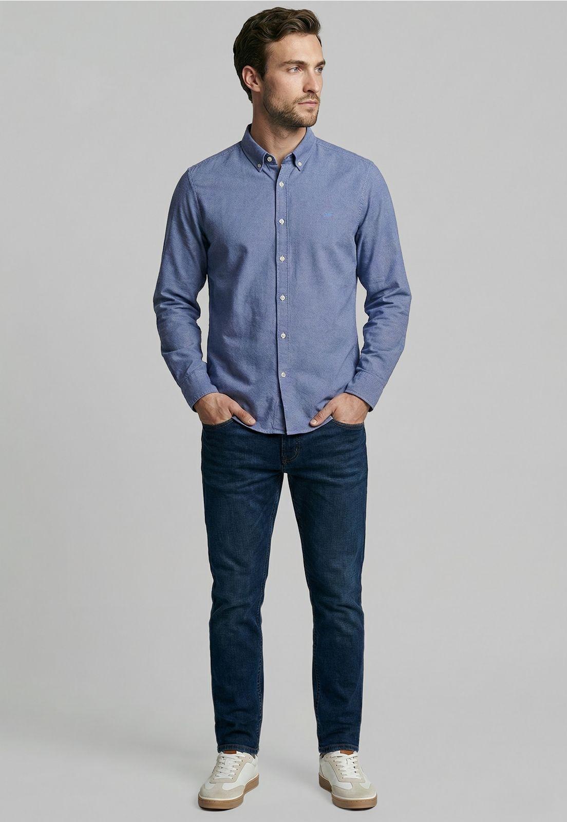 Camisa Sport Oxford Navy-1