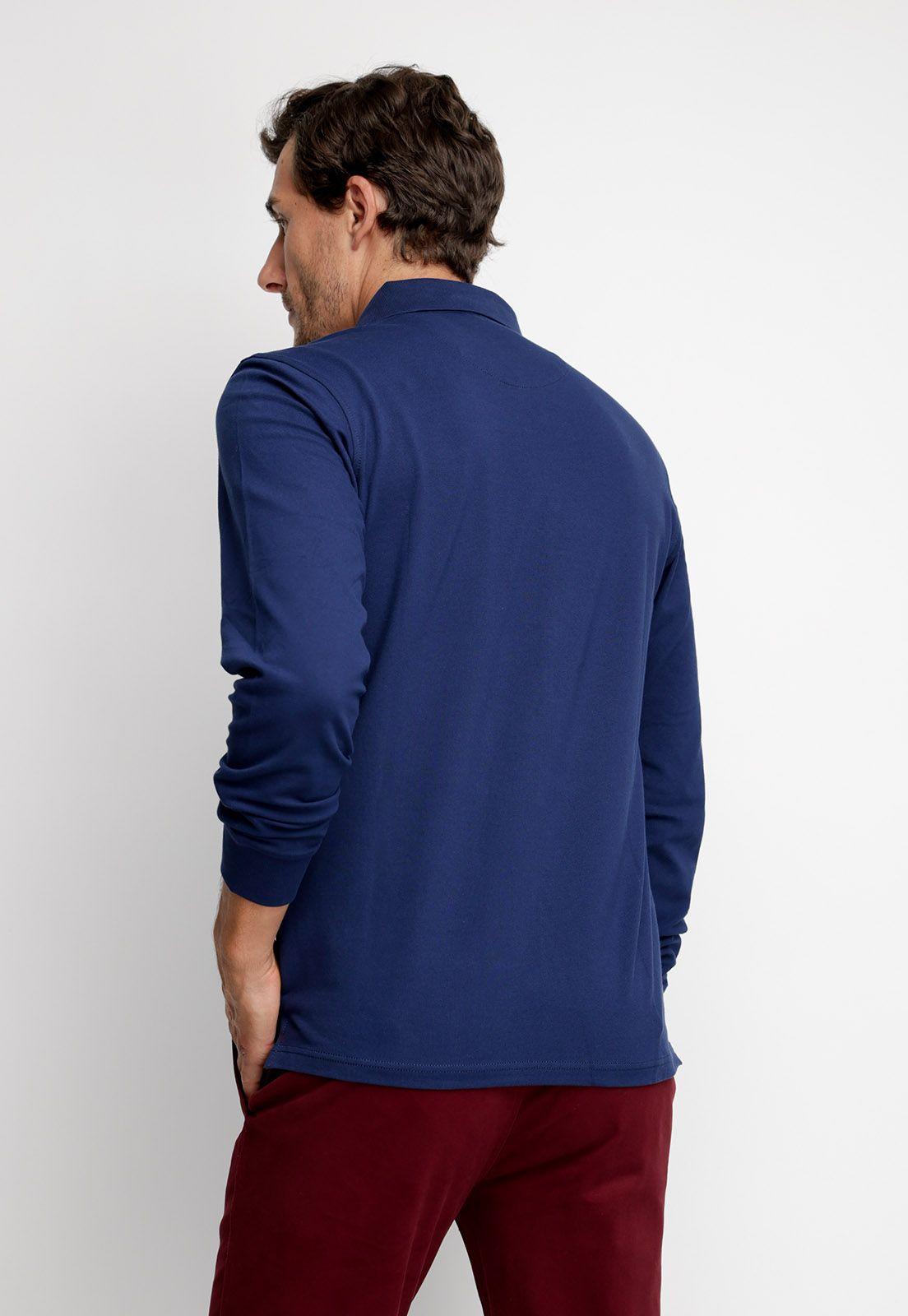 Polera Polo Básica Manga Larga Navy-1