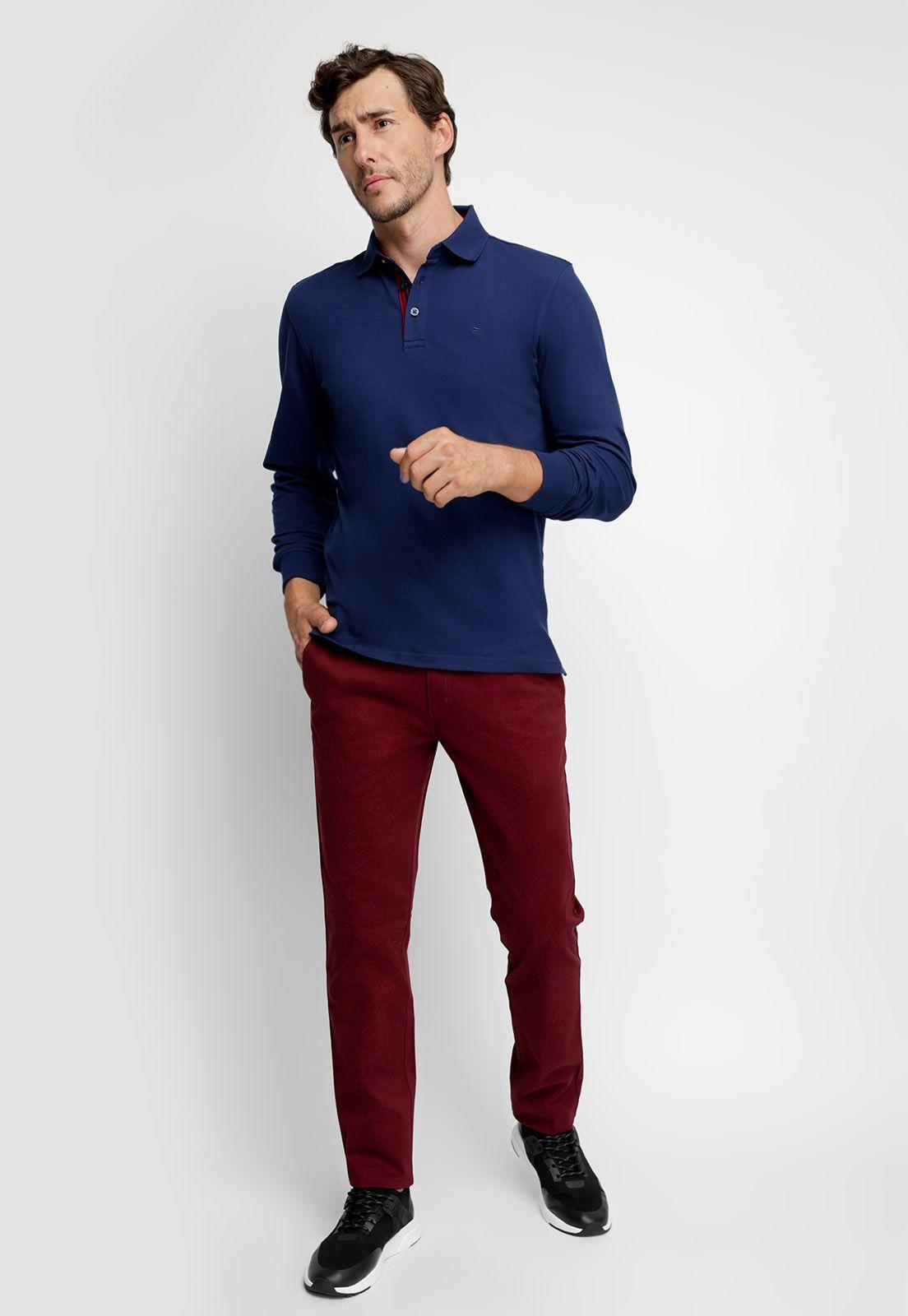 Polera Polo Básica Manga Larga Navy-3