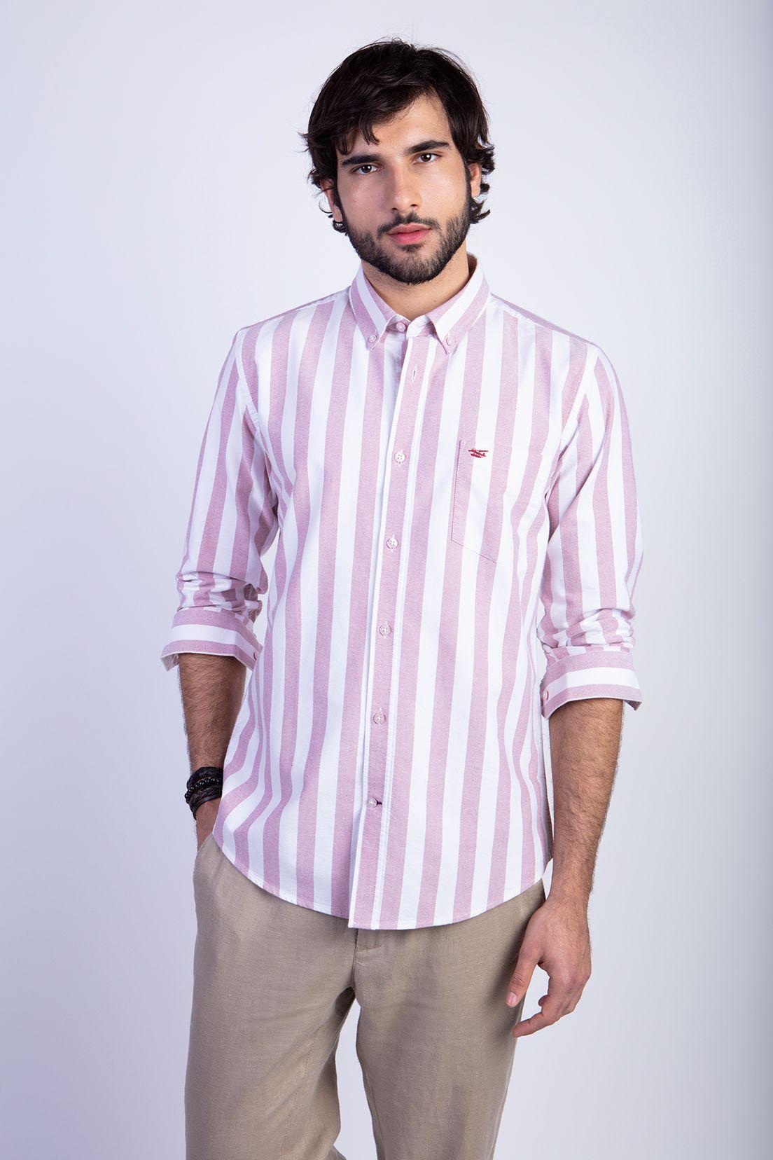 Camisa Sport Listada F Coral-0