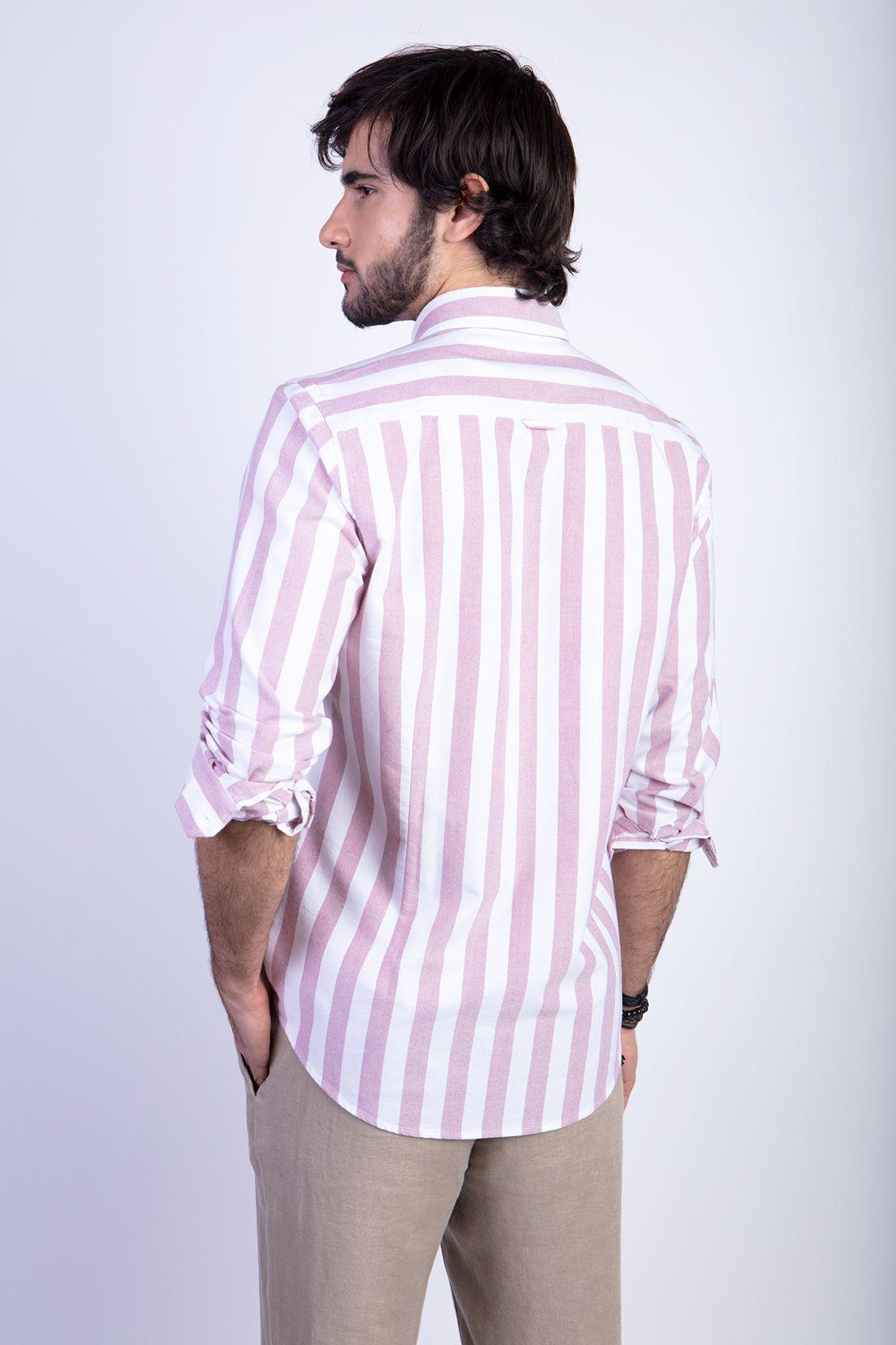 Camisa Sport Listada F Coral-1