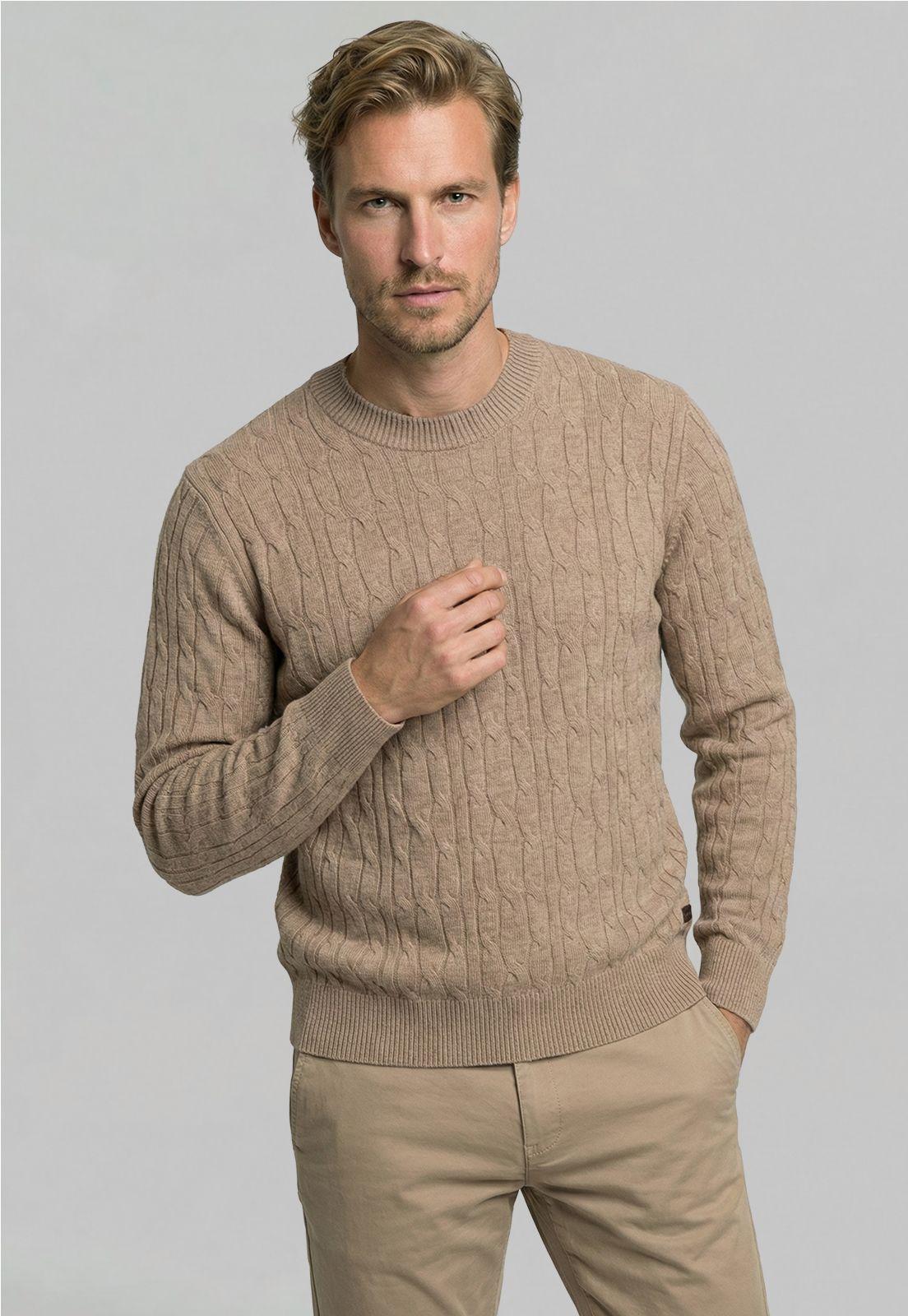 Sweater Leicester Camel Melange-0