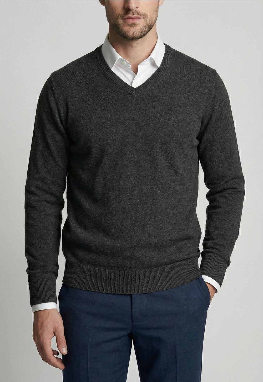 Sweater Atlanta V-Neck Graphito Melange-2