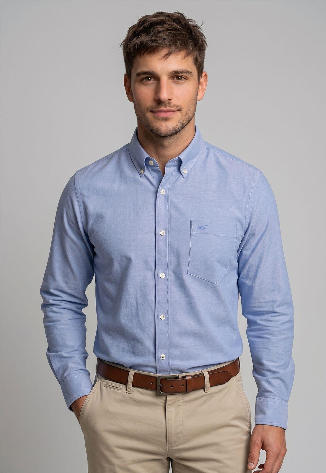 Camisa Oxford Smart Casual Navy-0