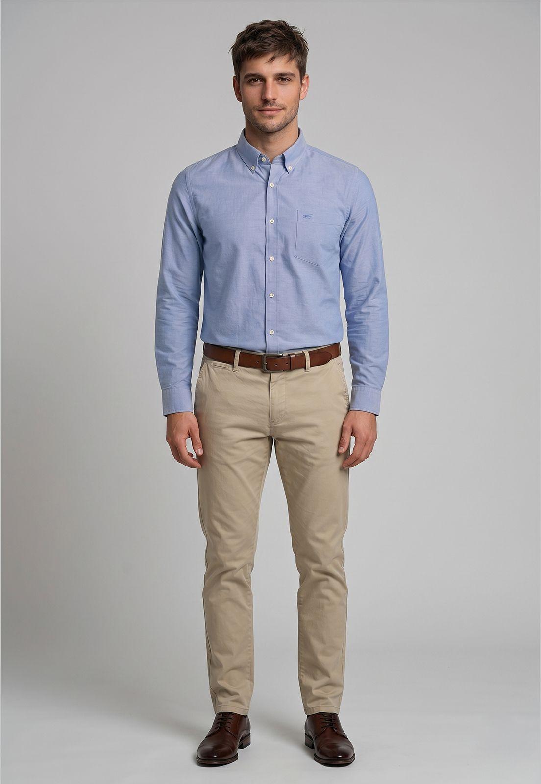 Camisa Oxford Smart Casual Navy-1
