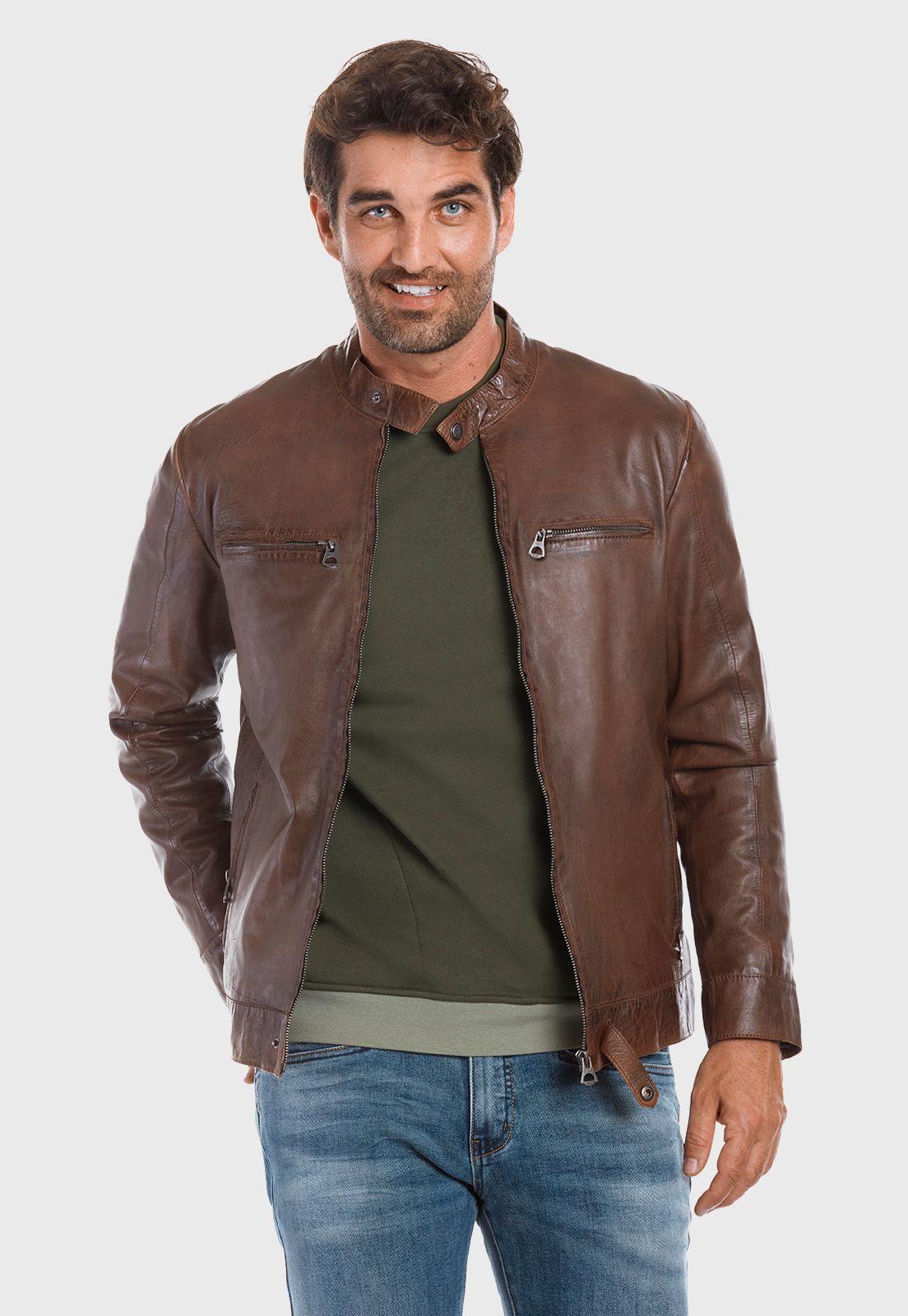 Chaqueta De Cuero Memphis Brown-0