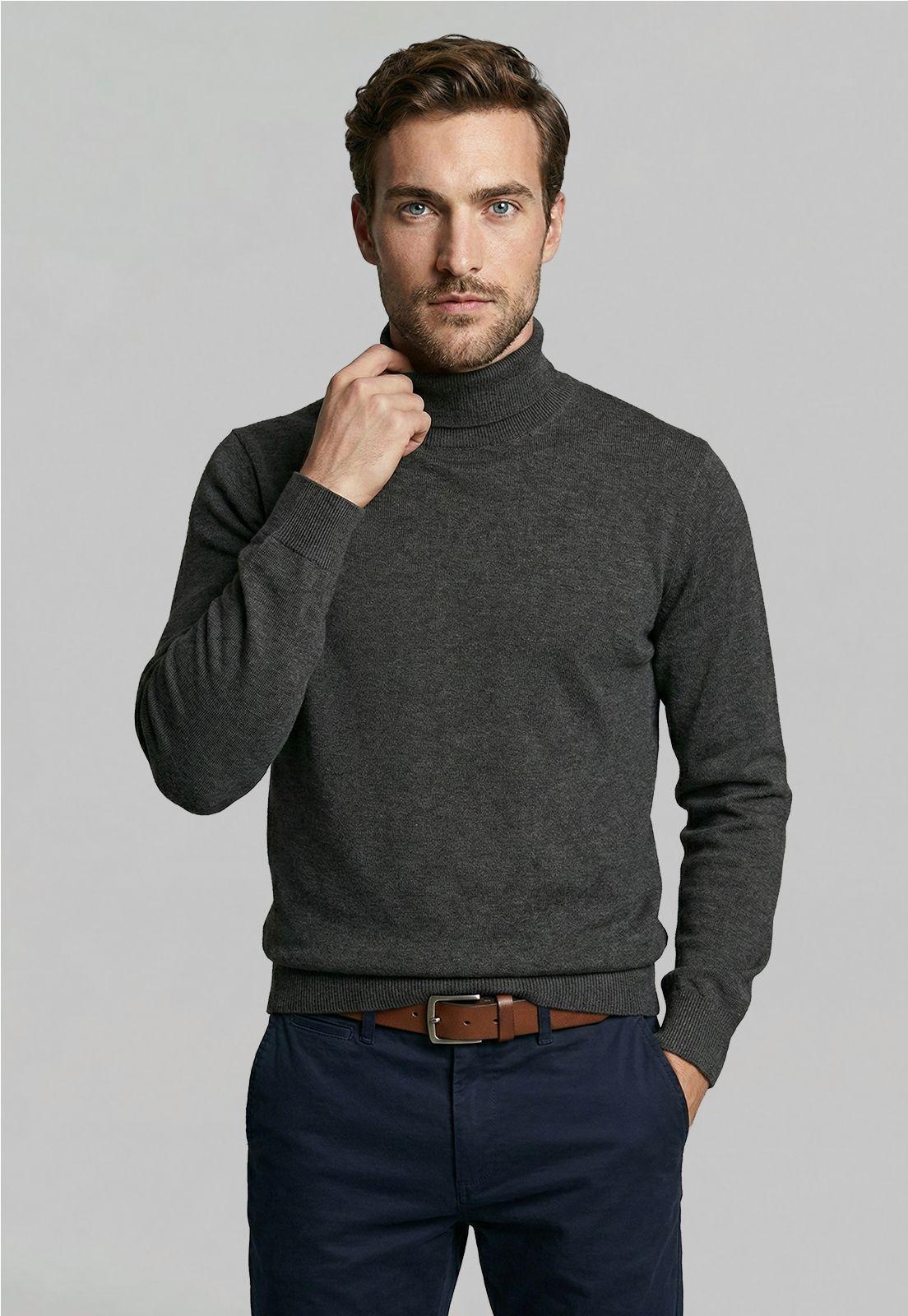 Sweater Turtle Neck Black  Melange-0