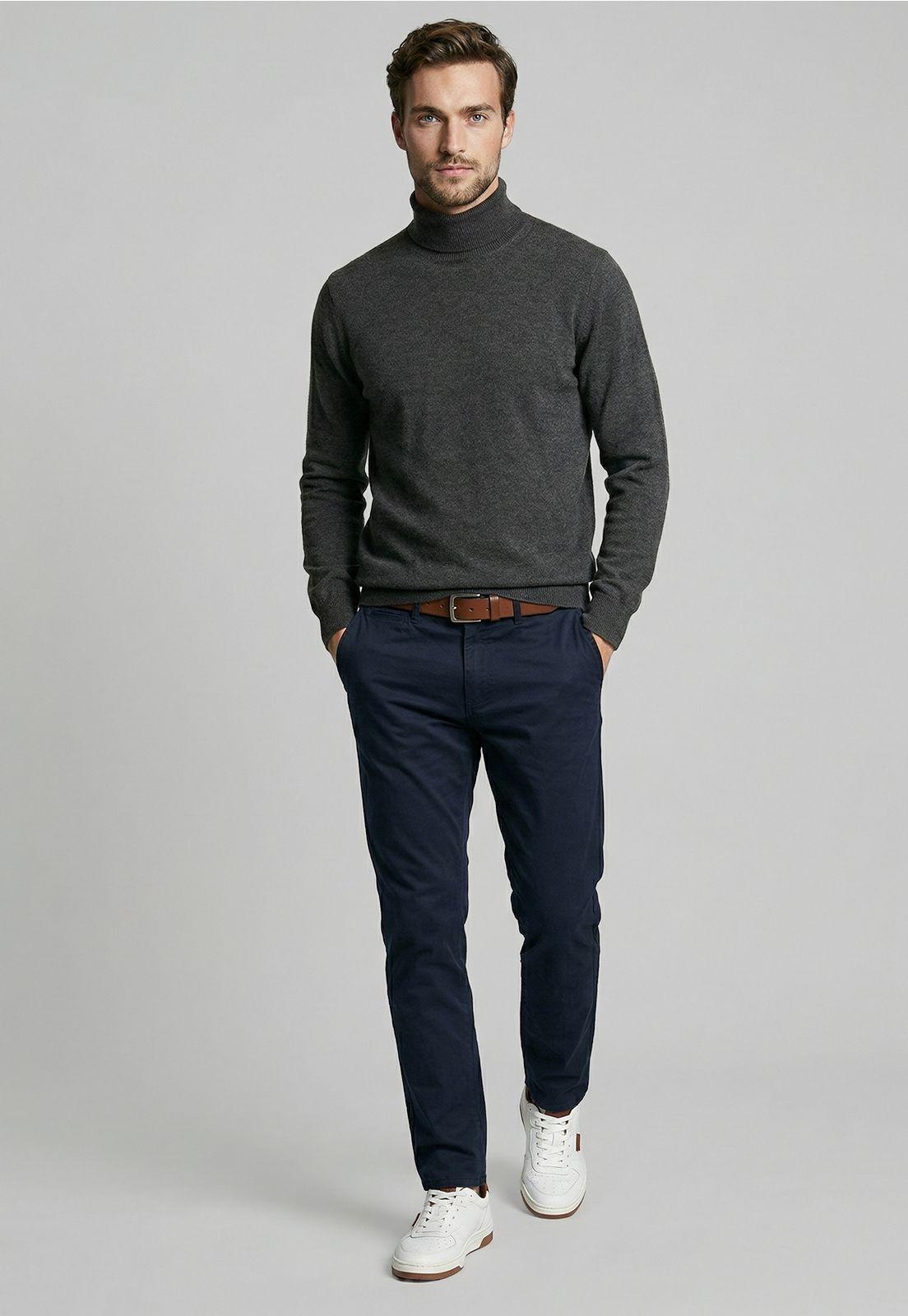 Sweater Turtle Neck Black  Melange-1