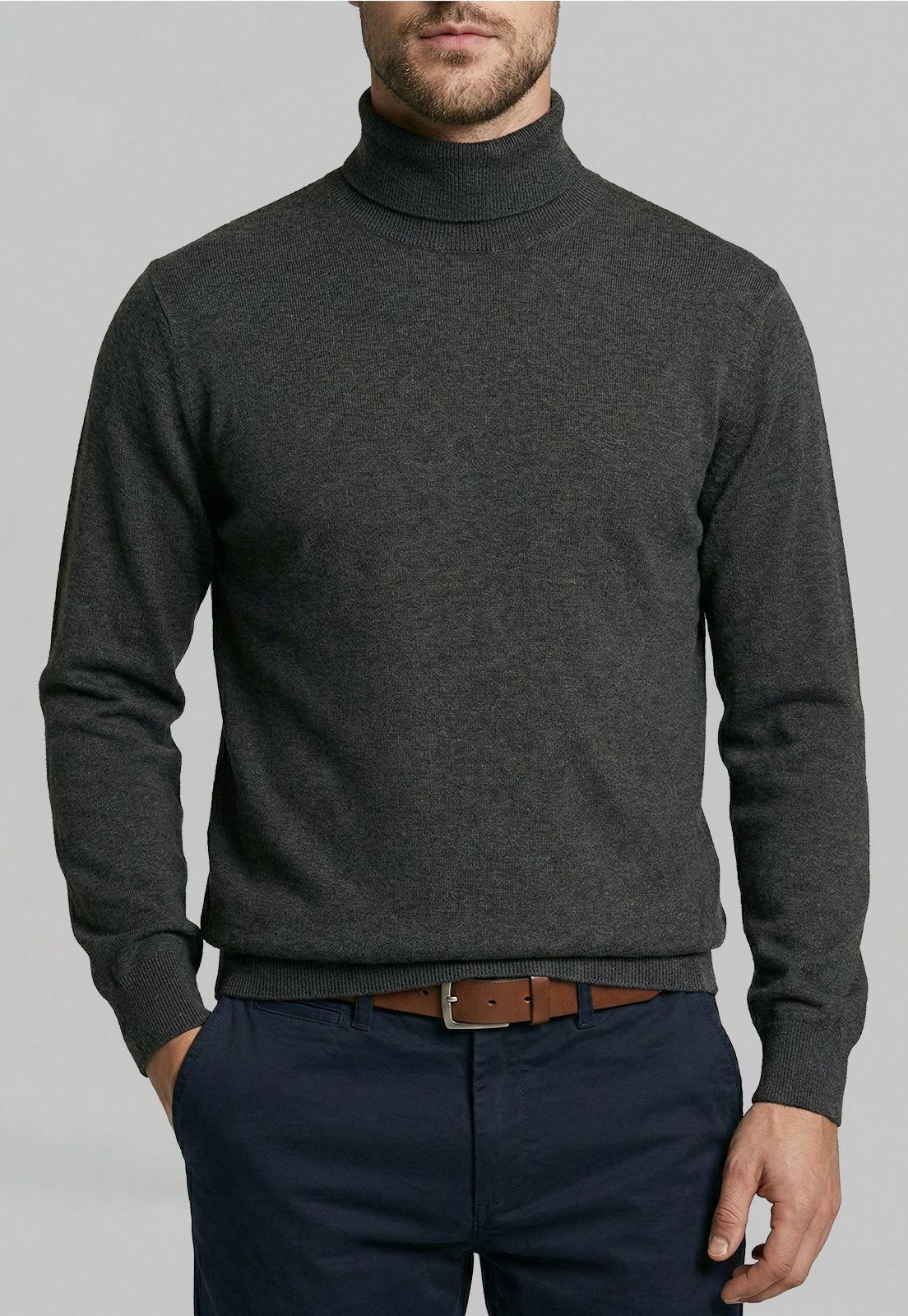 Sweater Turtle Neck Black  Melange-2