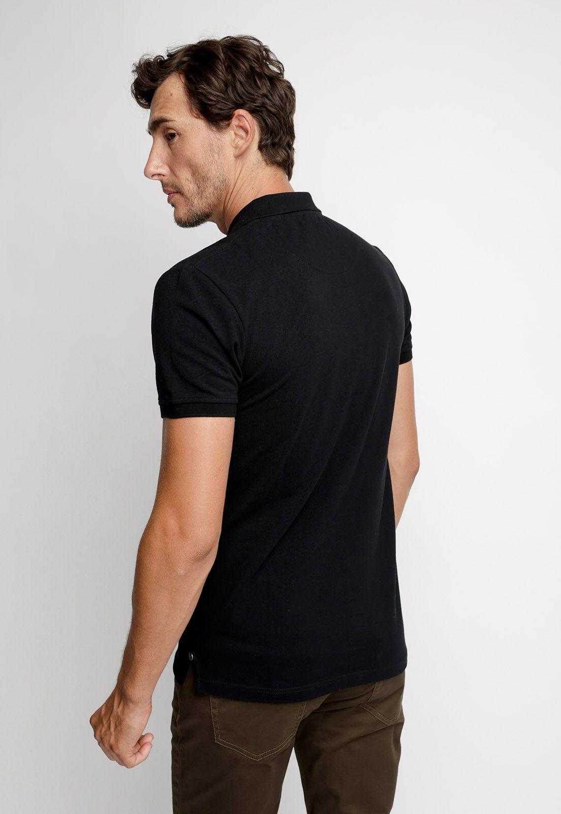 Polera Polo Básica Manga Corta Black-1
