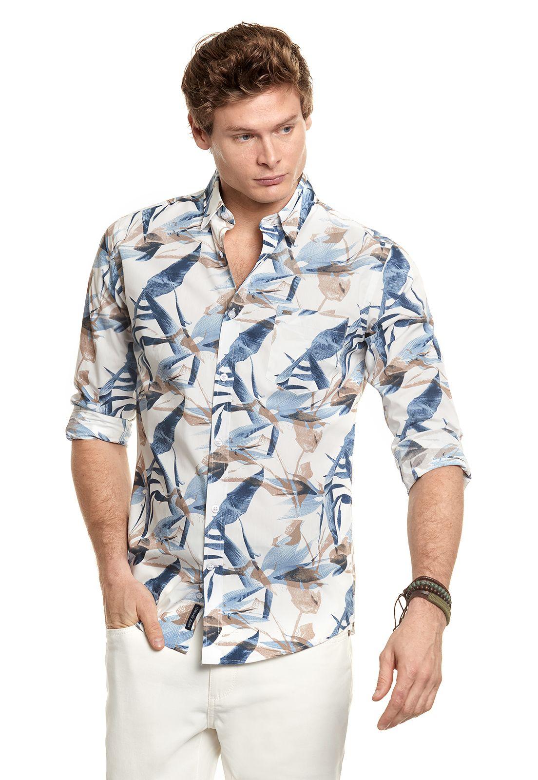 Camisa Estampada Garland Fj Ecru-0