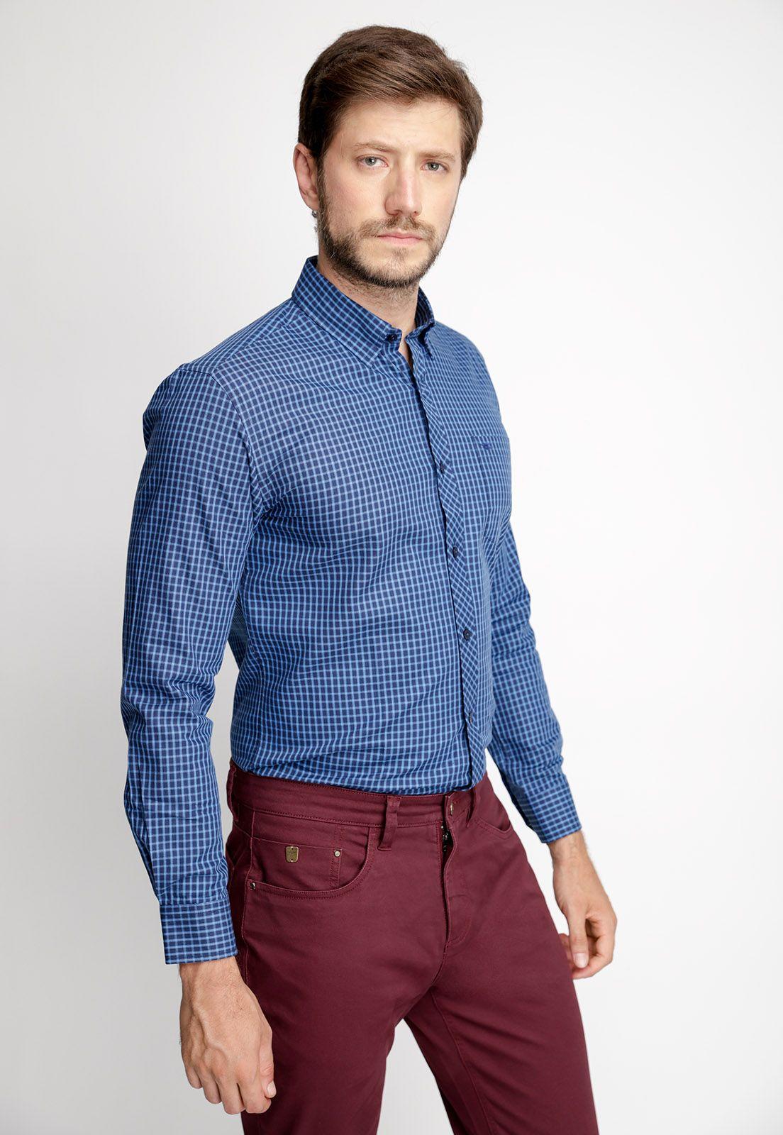 Camisa Checkered Hudson F Blue-0