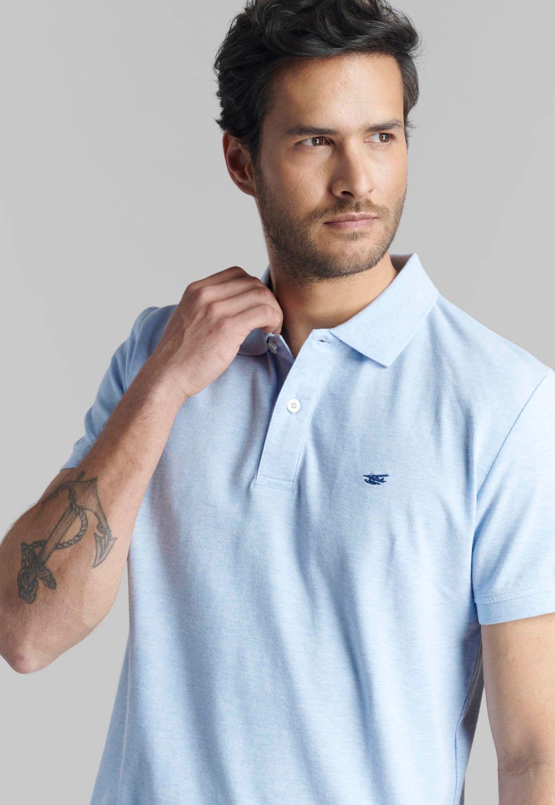 Polera Pique Básica Sky Melange-2