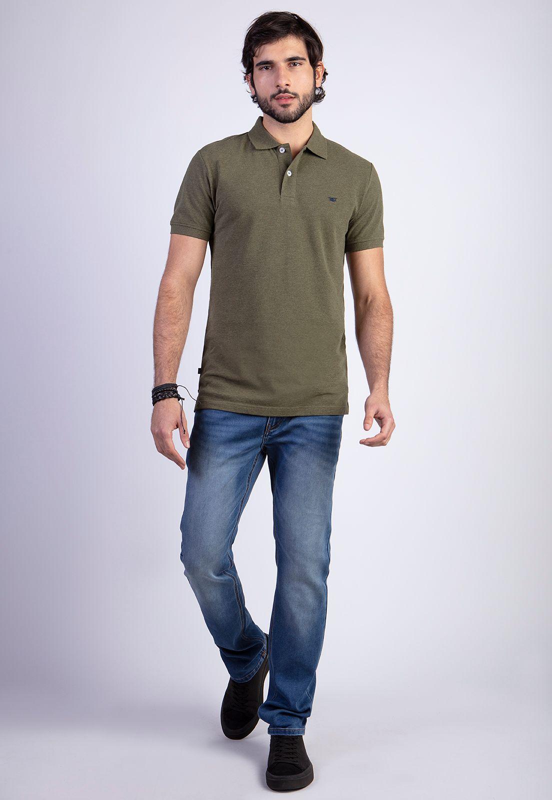 Polera Polo Básica Militar Melange-2