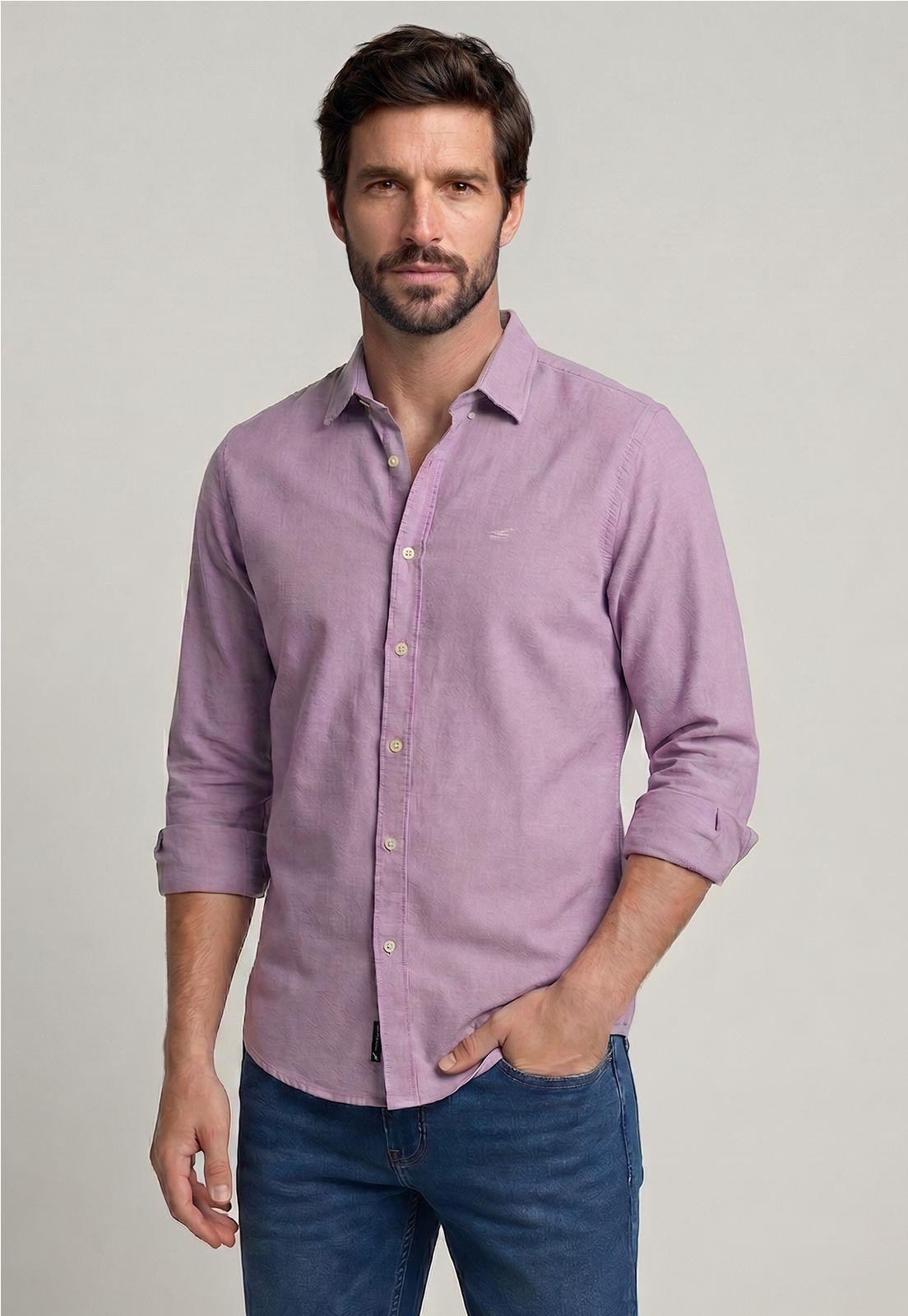 Camisa Regular Sport Violet Oxford-0