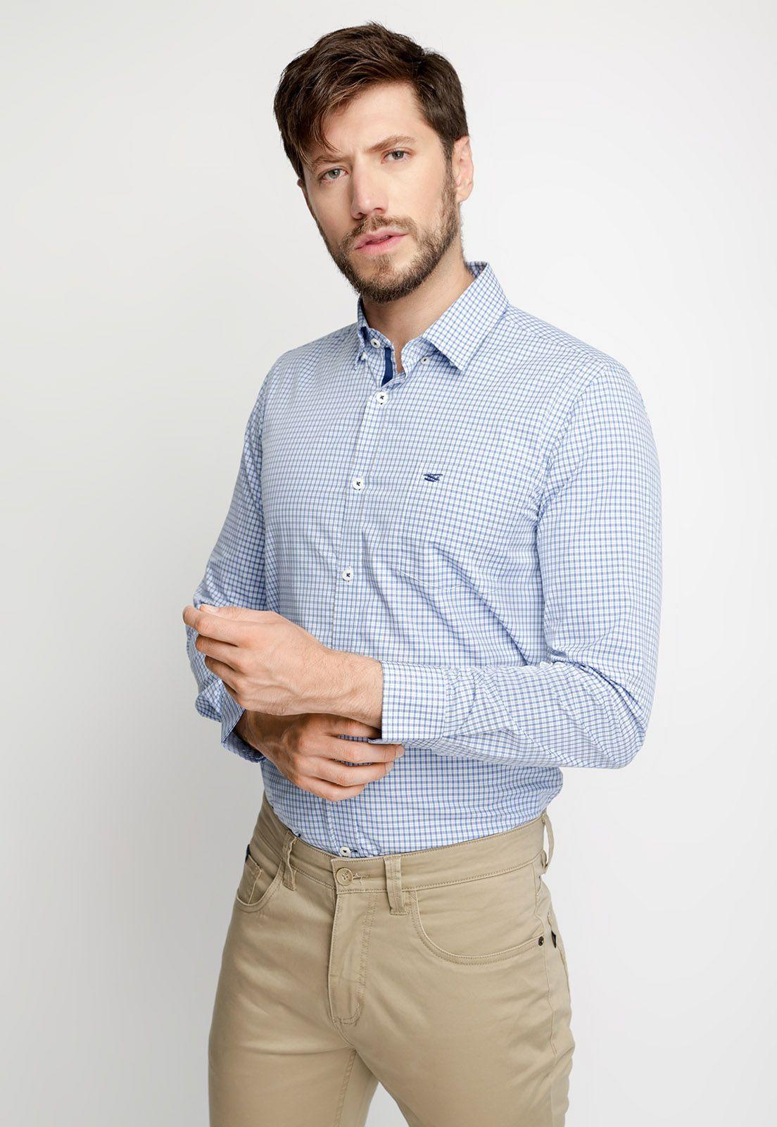 Camisa Smart Casual Fontana Blue-0