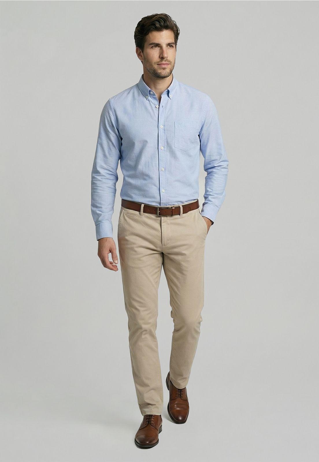 Camisa Oxford Sky Smart Casual-1