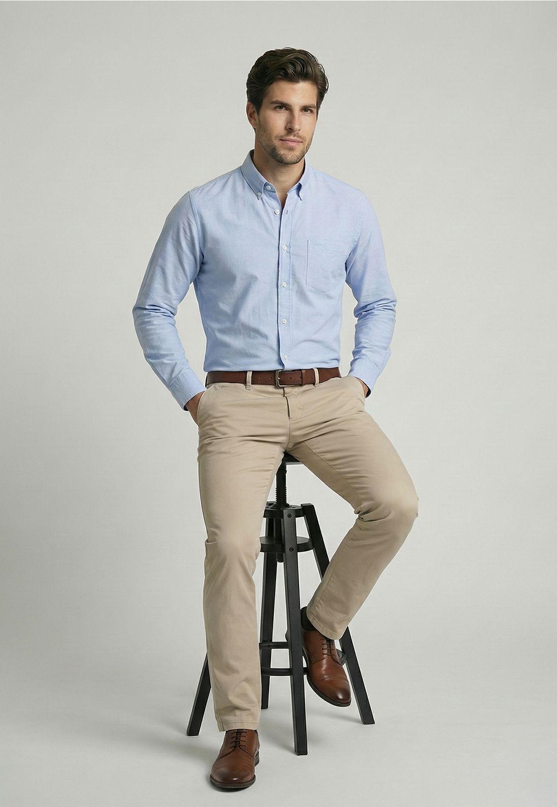 Camisa Oxford Sky Smart Casual-4