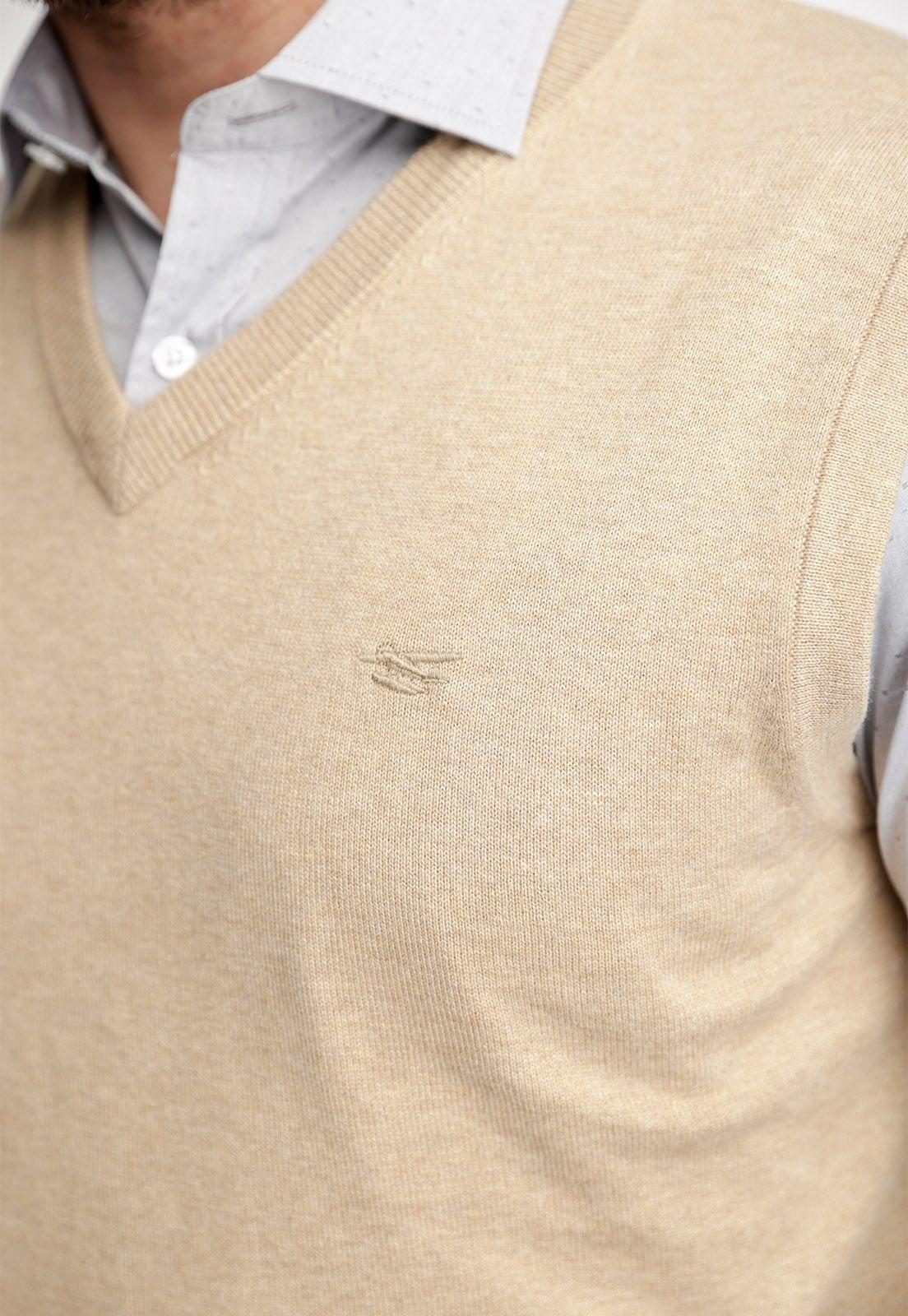 Sweater Sin Mangas Smart Casual Beige Melange-2