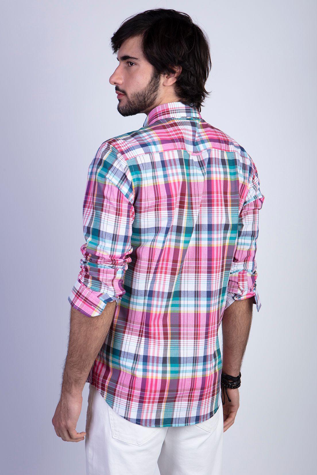 Camisa Checkered Madison Fj Coral-1