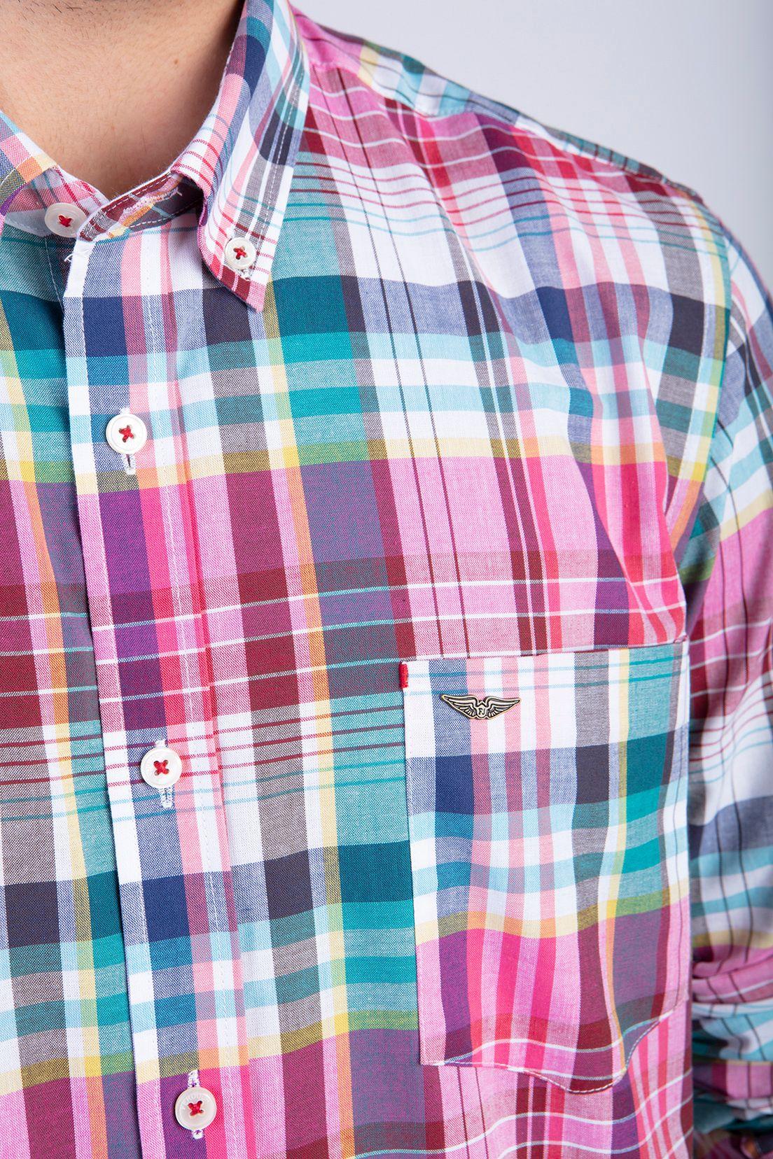 Camisa Checkered Madison Fj Coral-3
