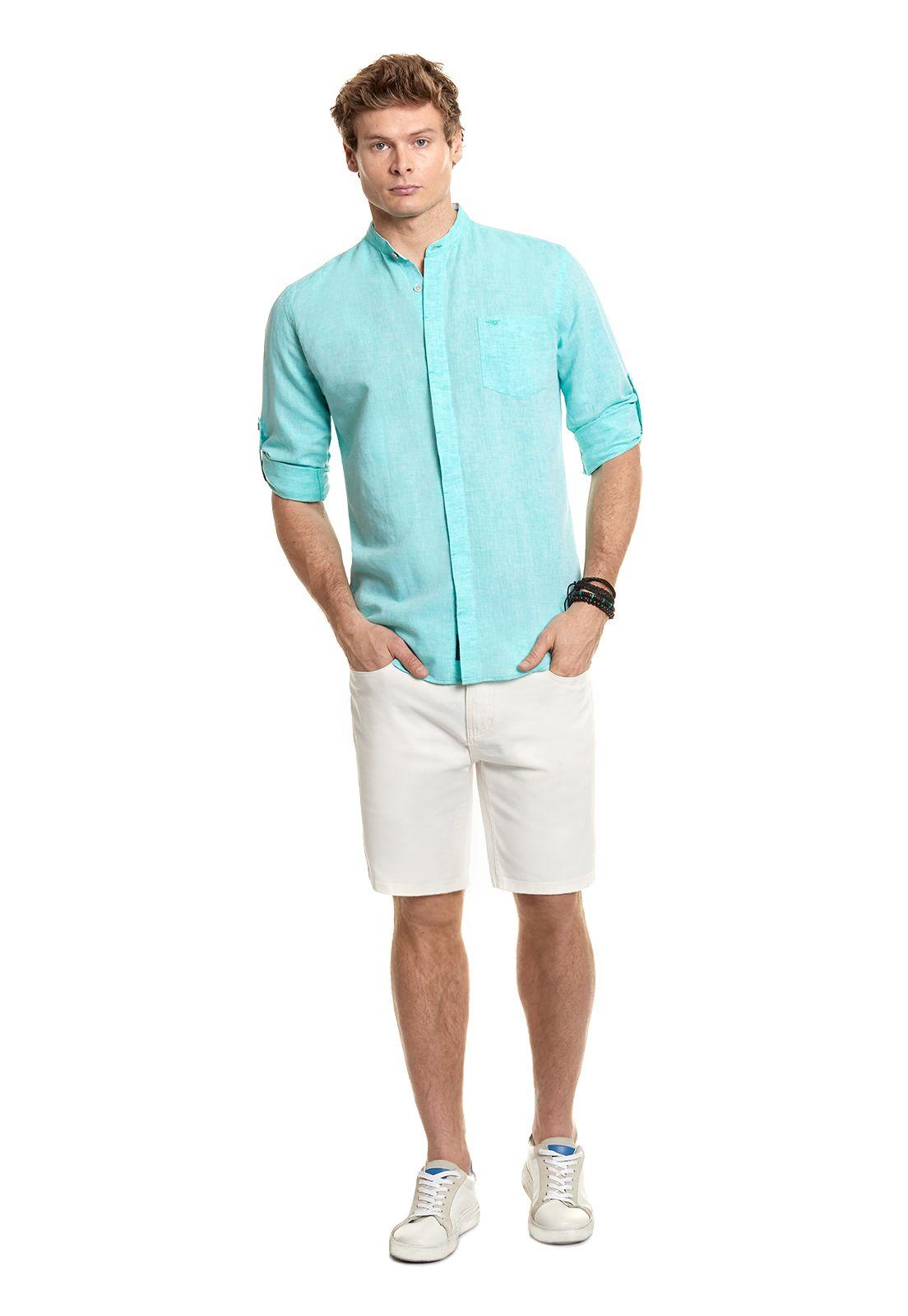Camisa Lino Cuello Mao F River-1