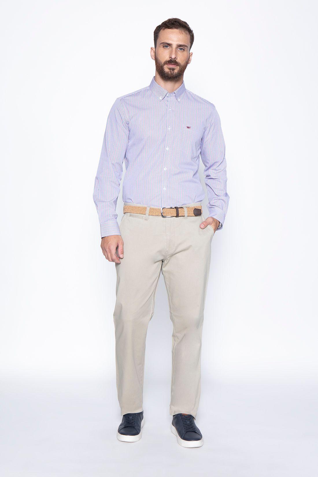 Pantalón Twill Without Pleats L/33 Almond-3
