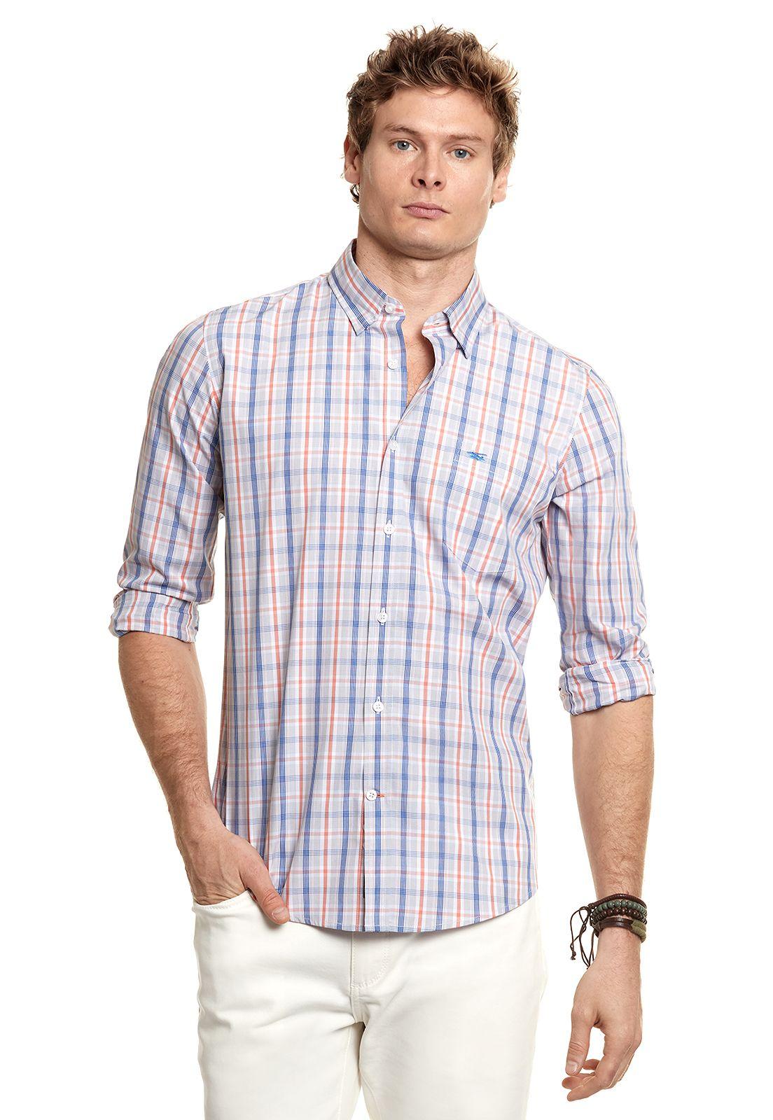 CAMISA CHECKERED NORMAN F ORANGE-0