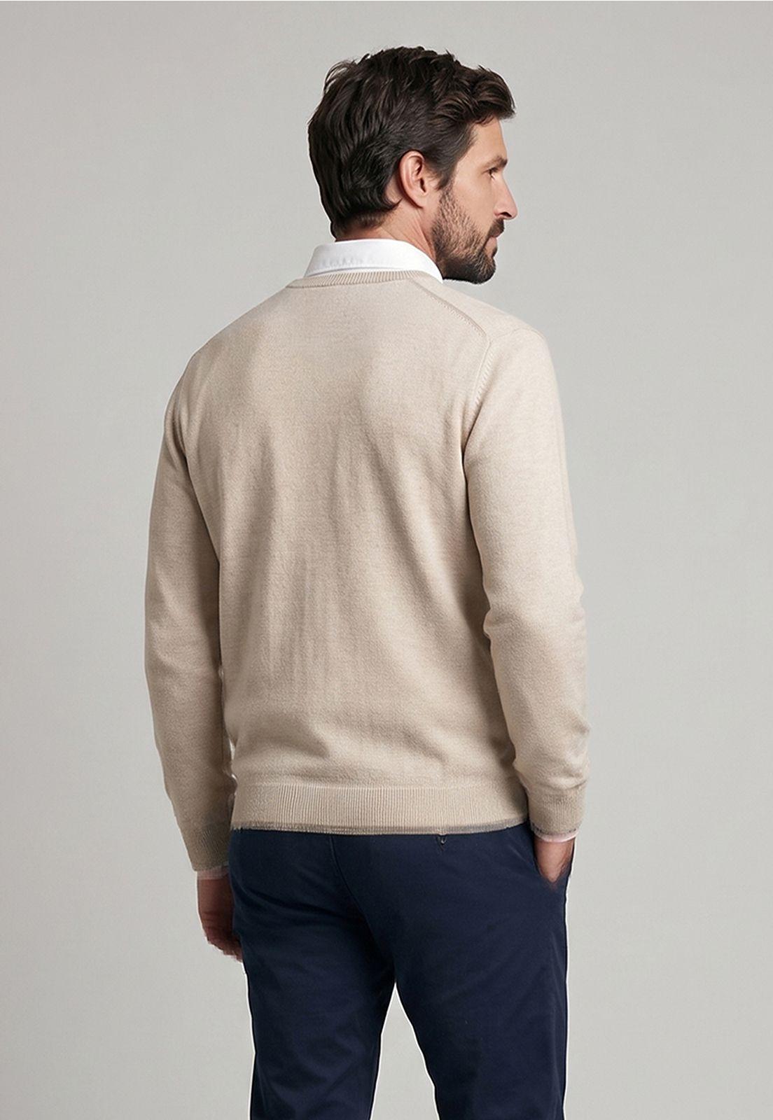 Sweater Atlanta V-Neck Melange Oyster Melange-2