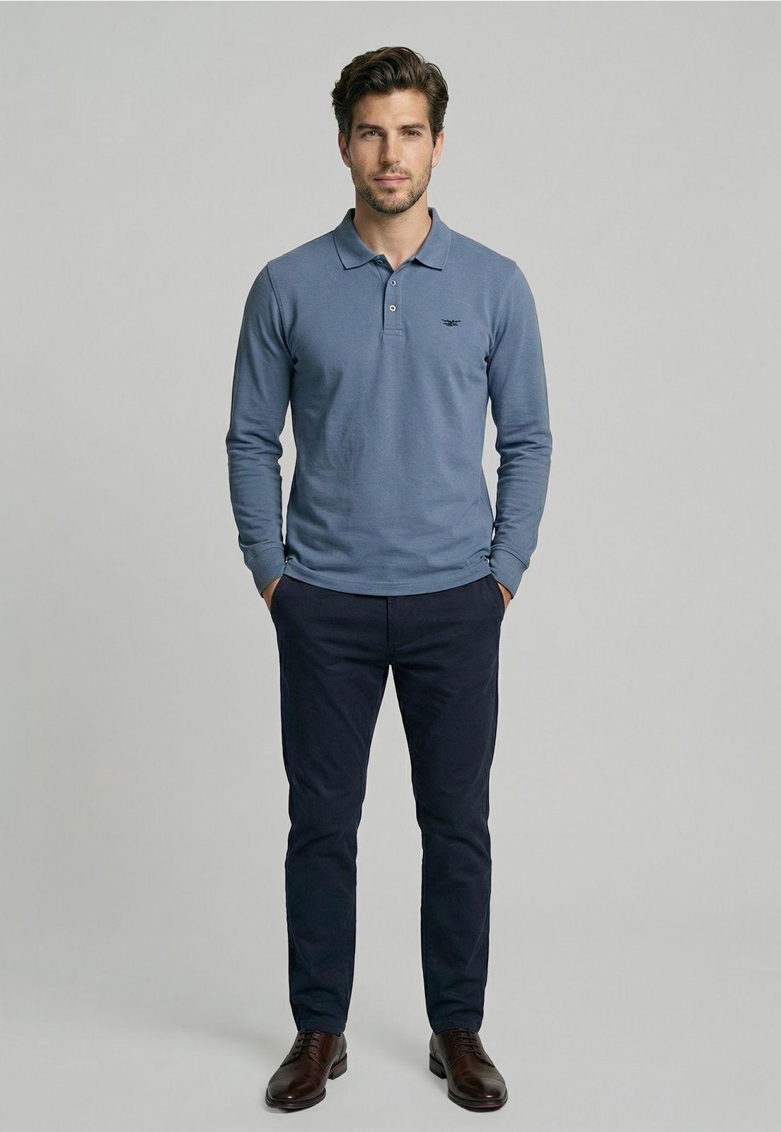 Poleras Basica Ml Pique Sky-1