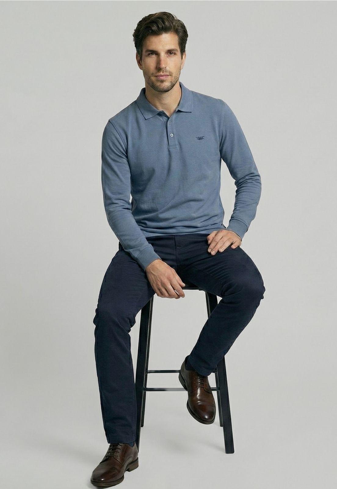 Poleras Basica Ml Pique Sky-4