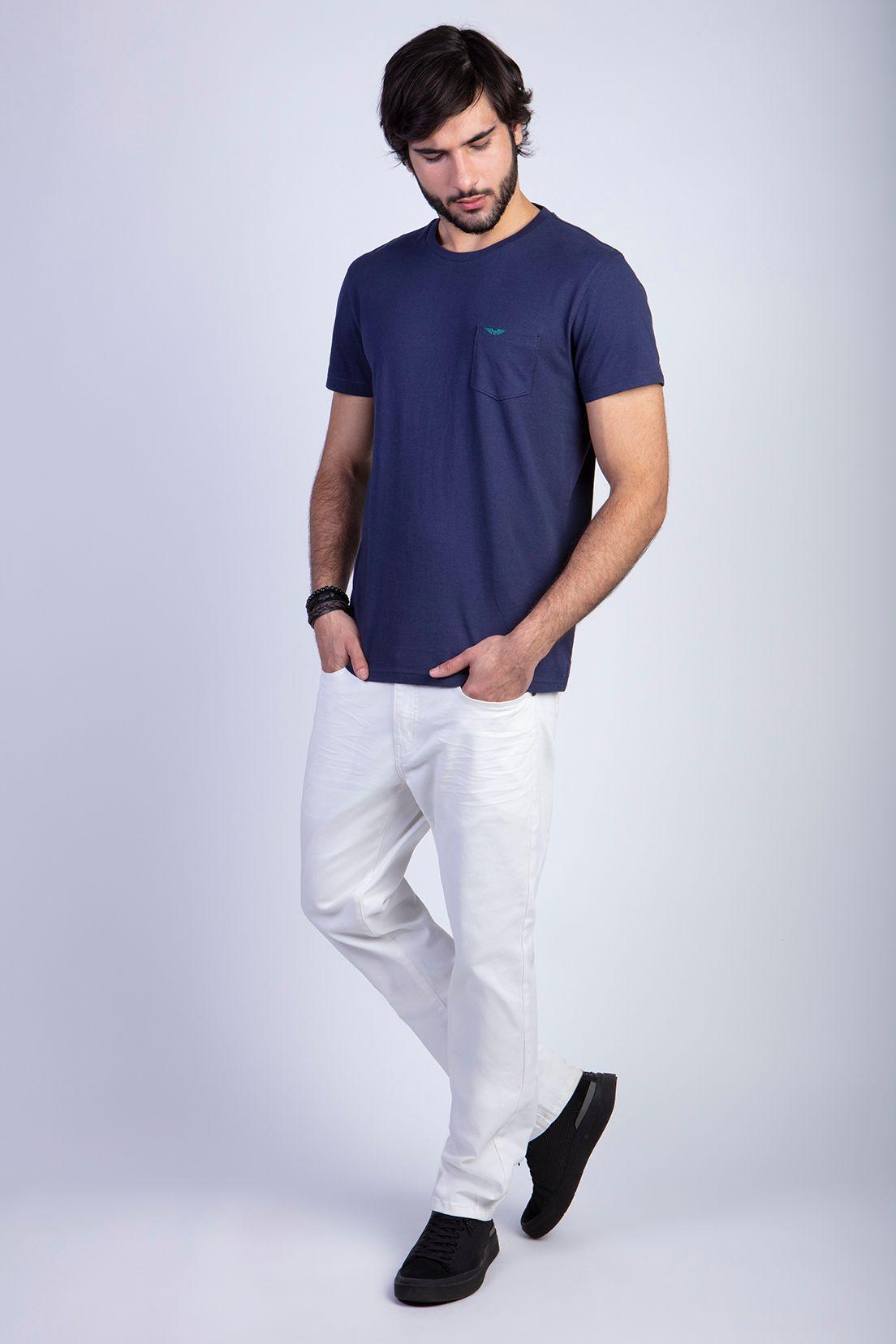 Polera Básica Bolsillo Houston Navy-2