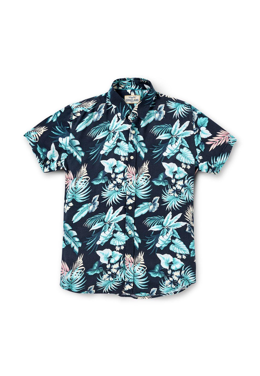 Camisa Manga Corta Estampada Parma Fj Navy-4