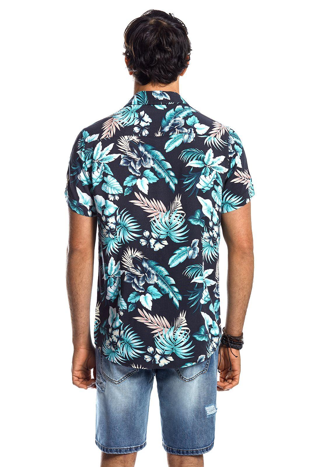 Camisa Manga Corta Estampada Parma Fj Navy-2