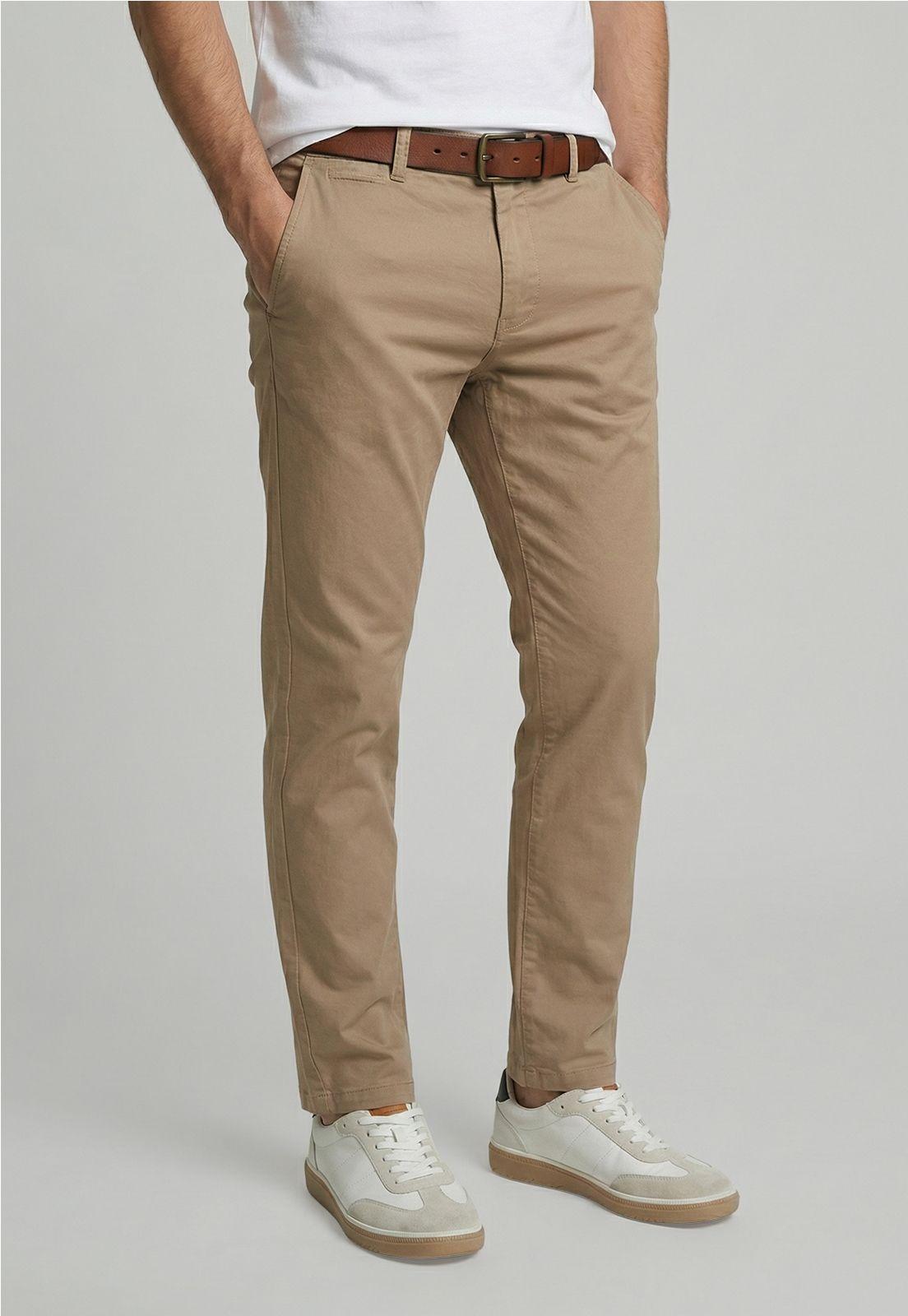 Pantalón Twill Without Pleats Khaki-0