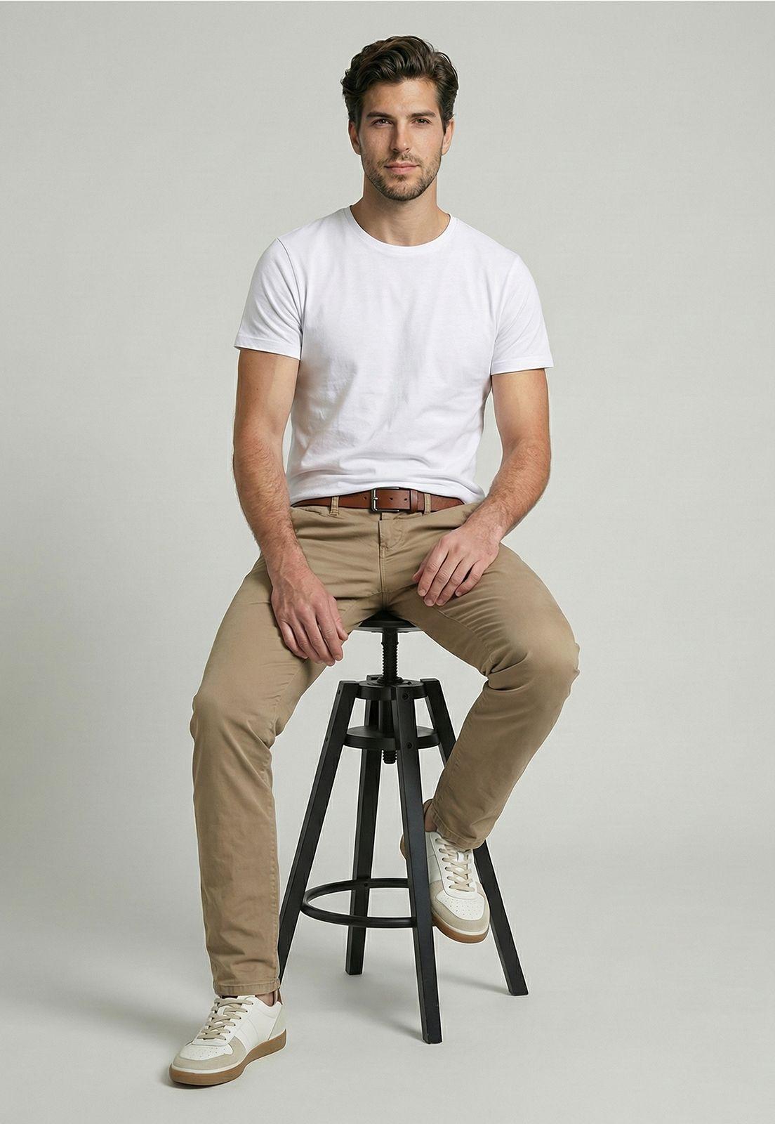 Pantalón Twill Without Pleats Khaki-4