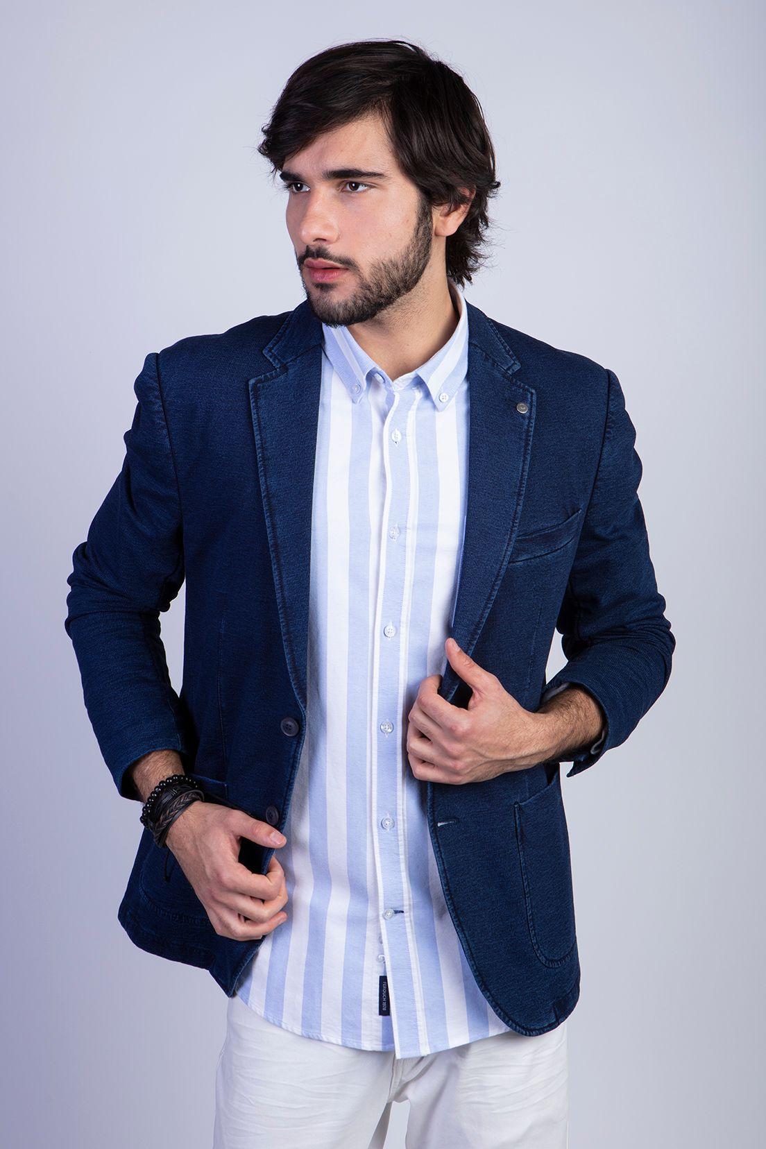 Blazer Knitted Fj Indigo-0