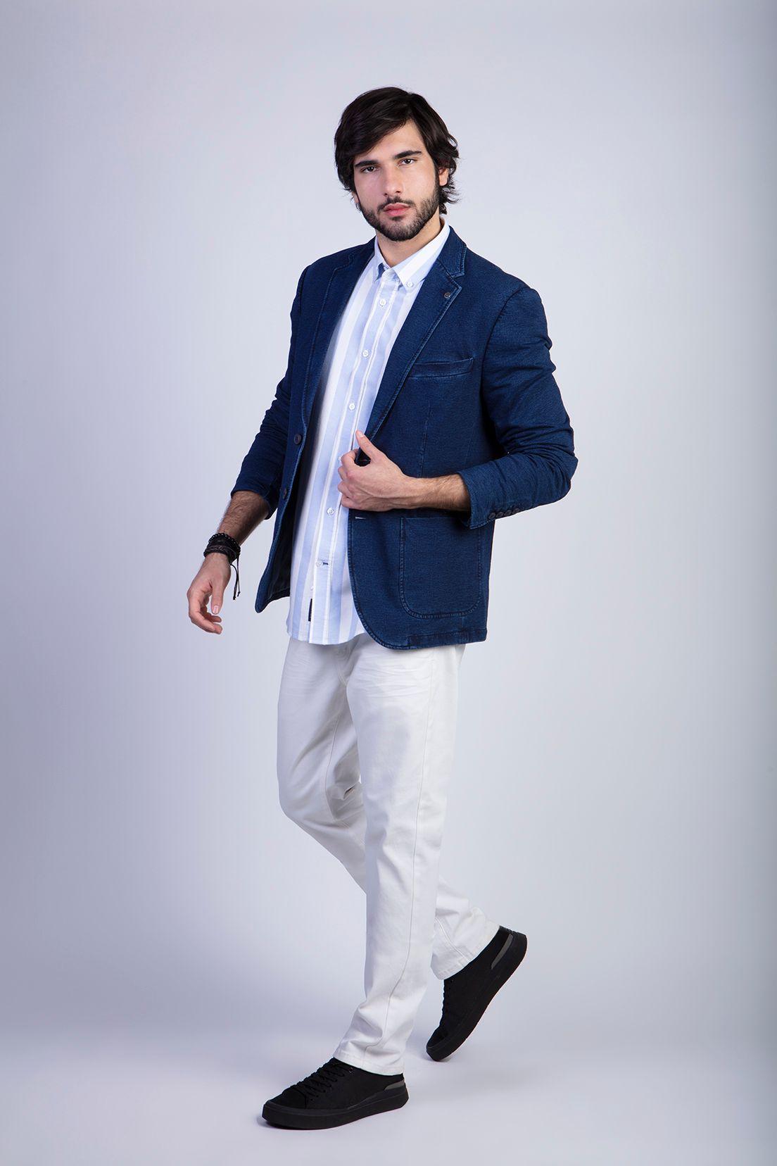 Blazer Knitted Fj Indigo-2