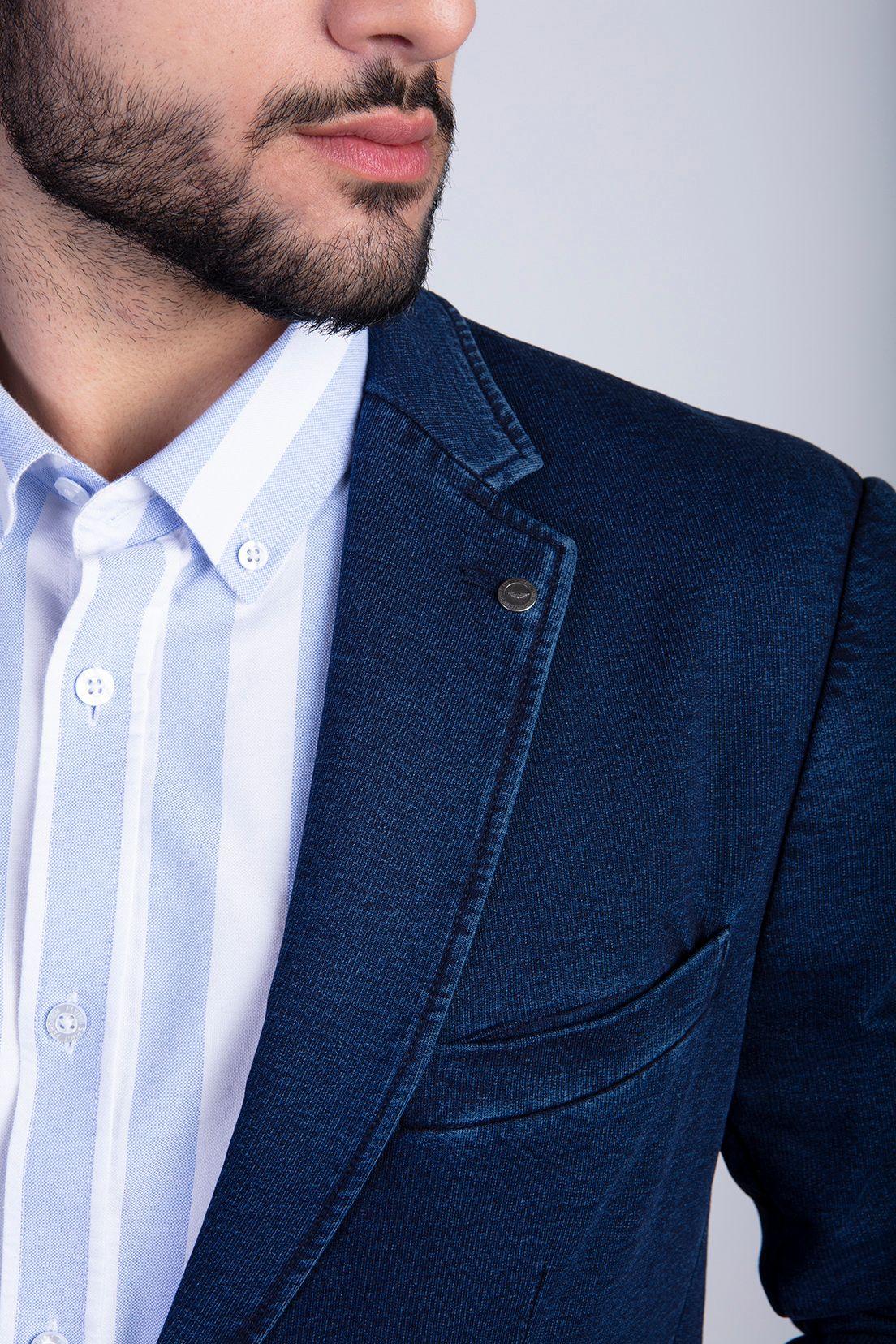 Blazer Knitted Fj Indigo-3