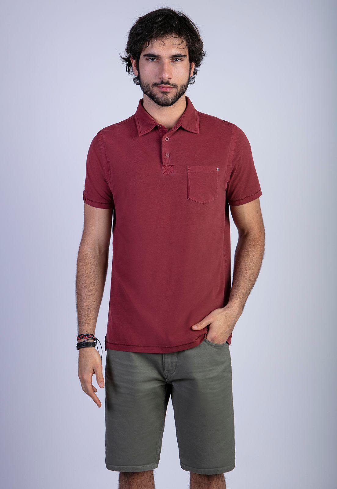 Polera Polo Lavada Orlando Burgundy-0