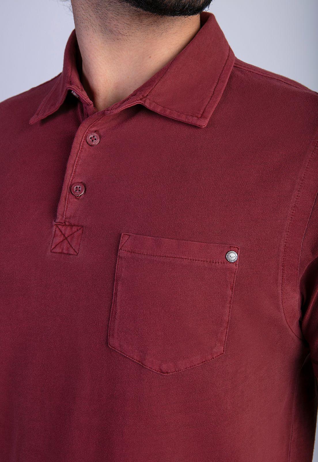 Polera Polo Lavada Orlando Burgundy-3