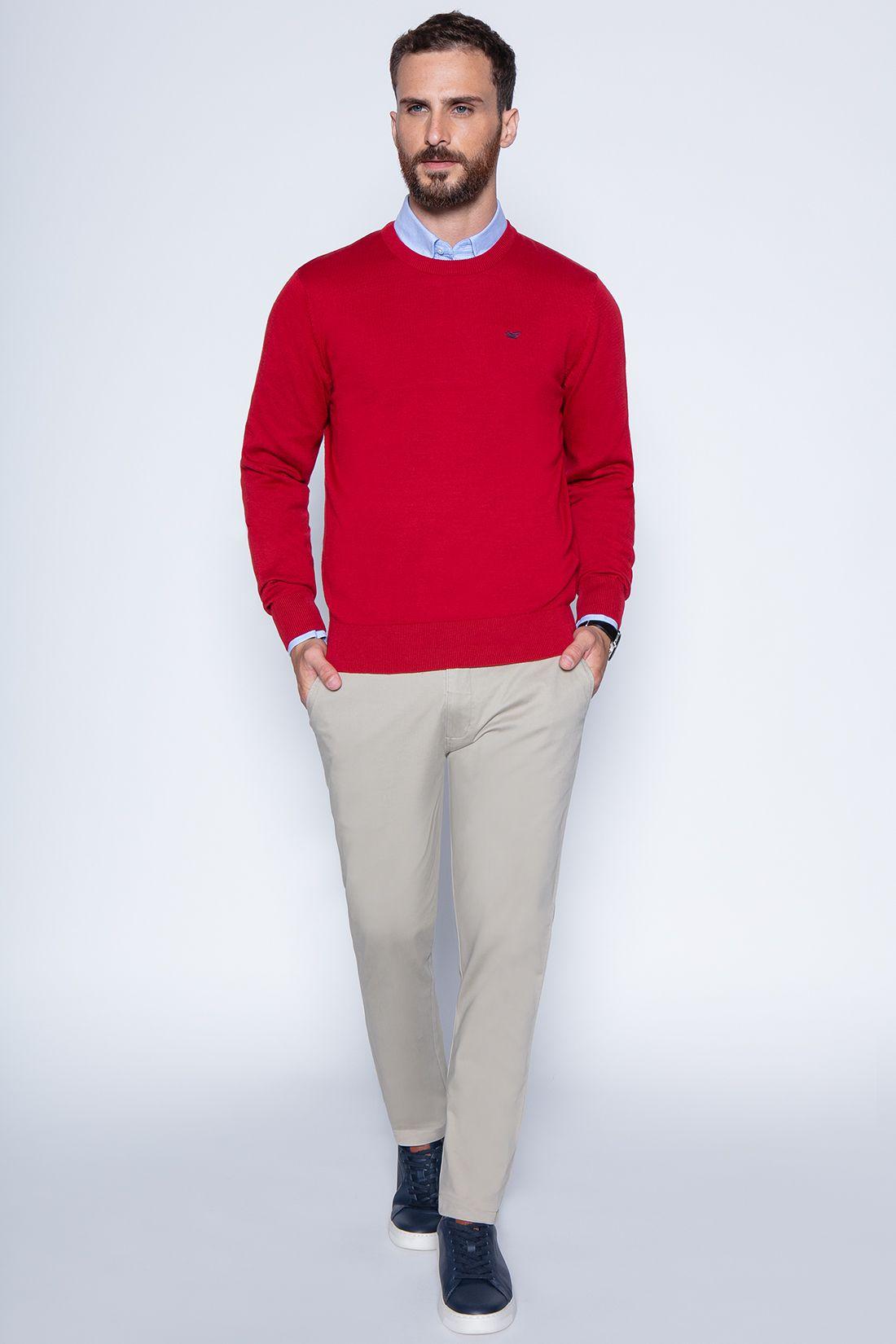 Sweater Round Neck Paris Red-3