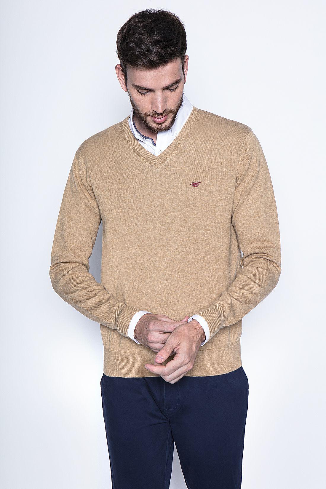 Melange Sweater Smart Casual L/S Camel-0